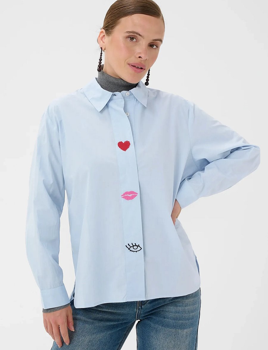Culture - CUodette Shirt - langärmlige hemden - cashmere blue - 0