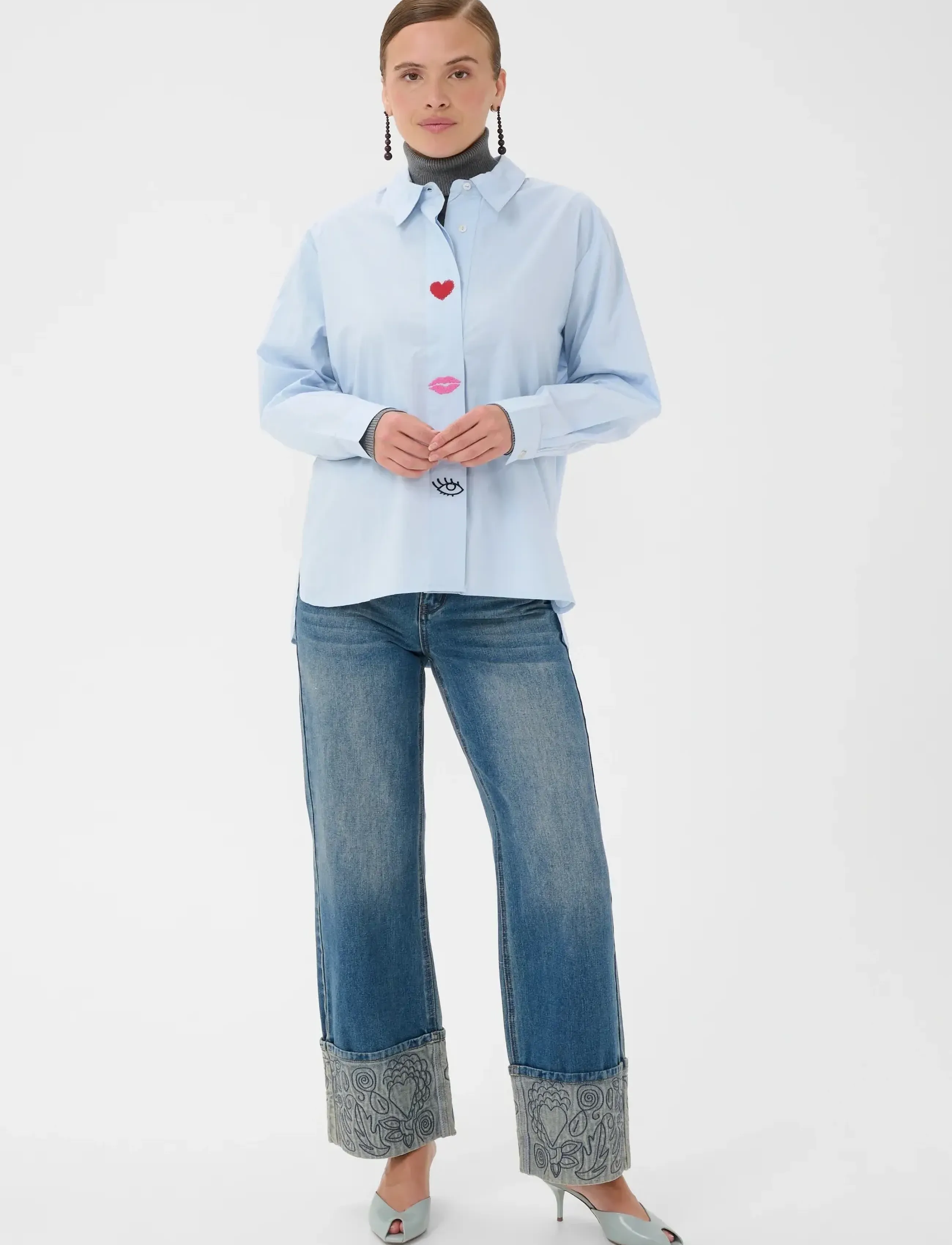 Culture - CUodette Shirt - langärmlige hemden - cashmere blue - 3