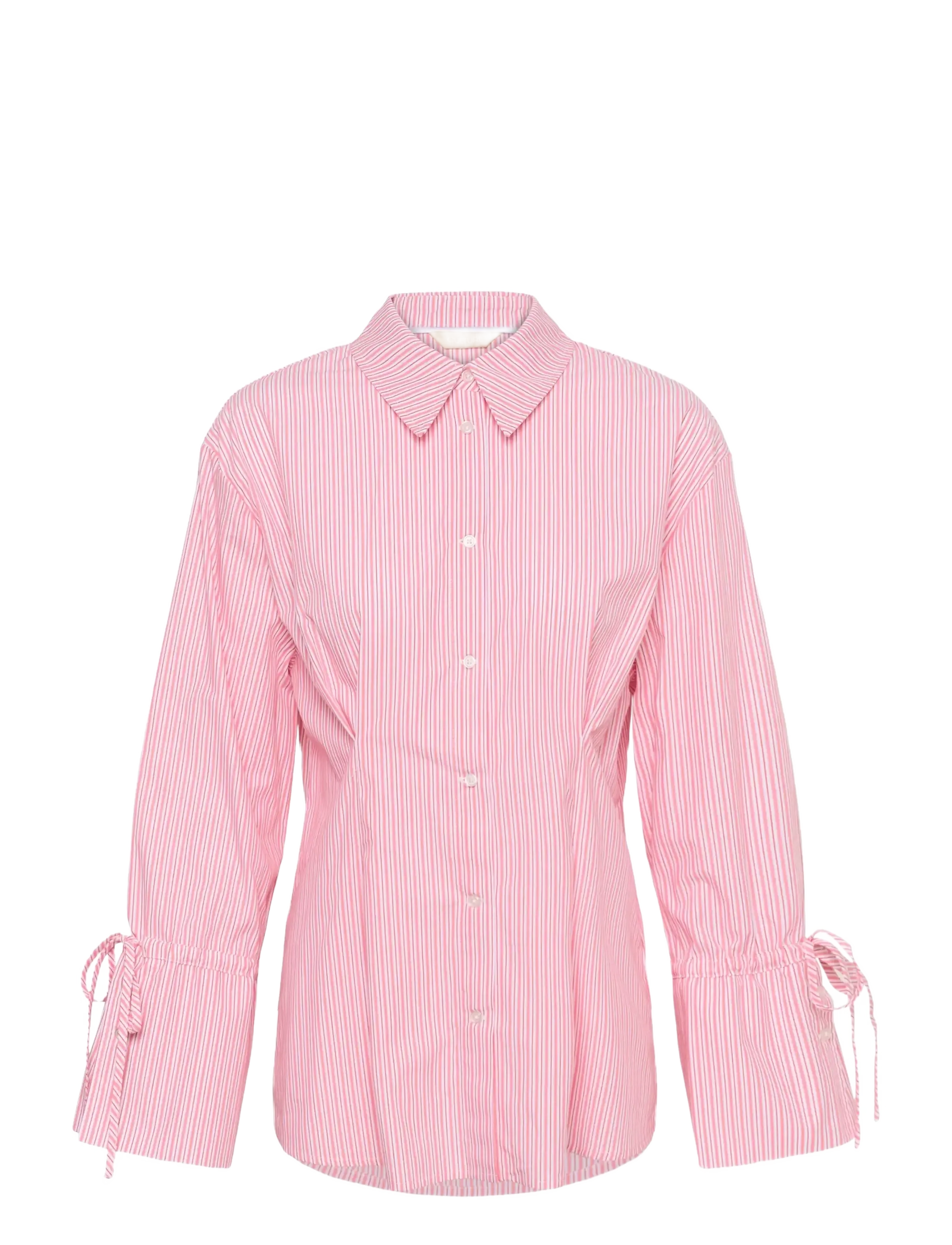 Culture Cumimi Ls Shirt, Kvinder, Stribet Skjorte Med Bindebånd Ved Manchetter, Multi/mønstret, Str: L