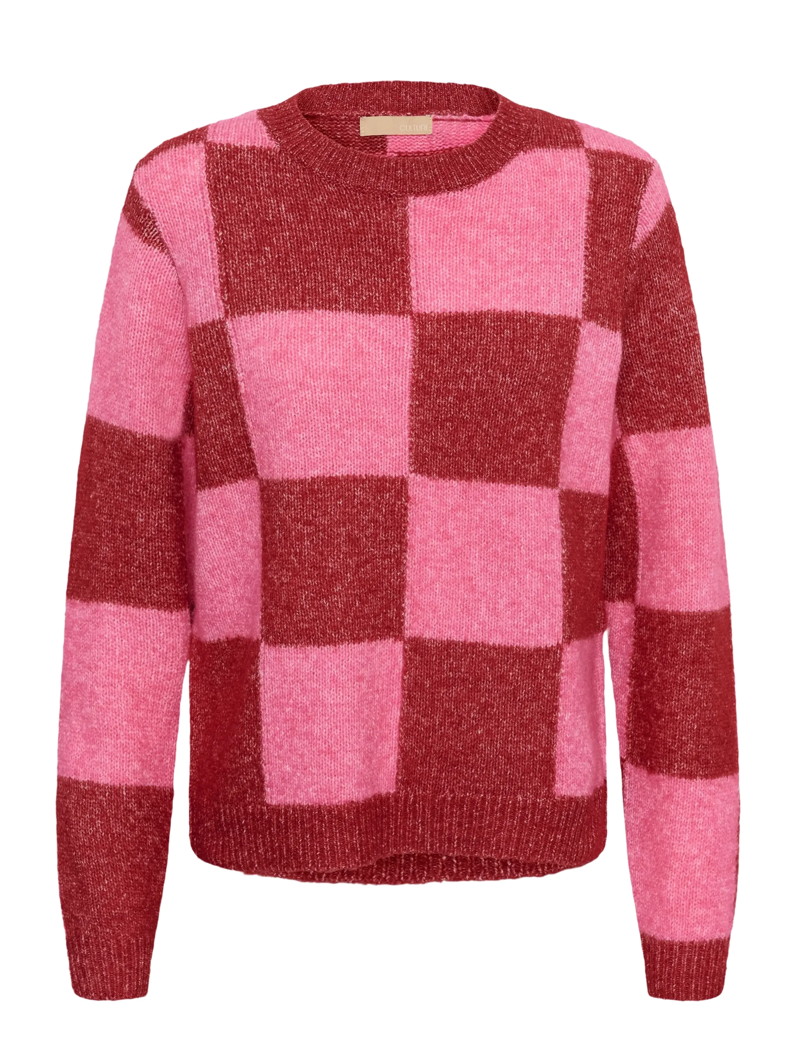 Culture CUnimba Kimmy Pullover - Kollektioner - RIO RED/PINK CHECK / red