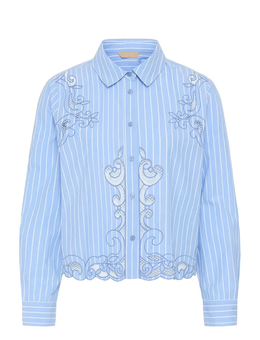 Culture - CUnissa Shirt - langærmede skjorter - blue/white stripe - 1