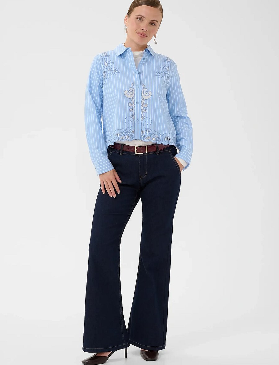 Culture - CUnissa Shirt - langærmede skjorter - blue/white stripe - 3