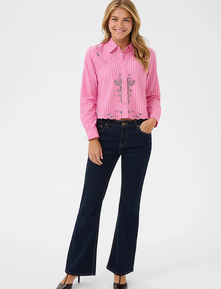 Culture - CUnissa Shirt - pikkade varrukatega särgid - pink/white stripe - 3