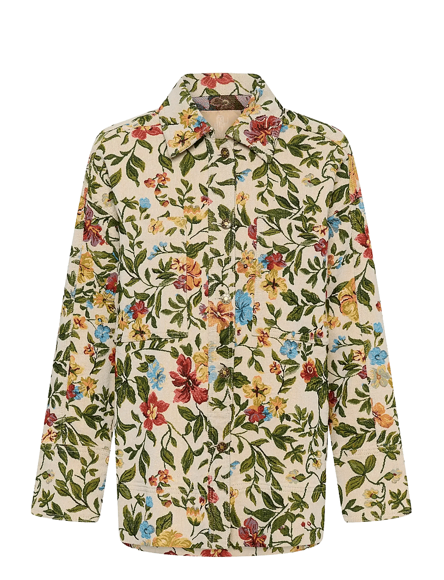 Culture - CUcennet Jacket - frühlingsjacken - white/green flower - 1