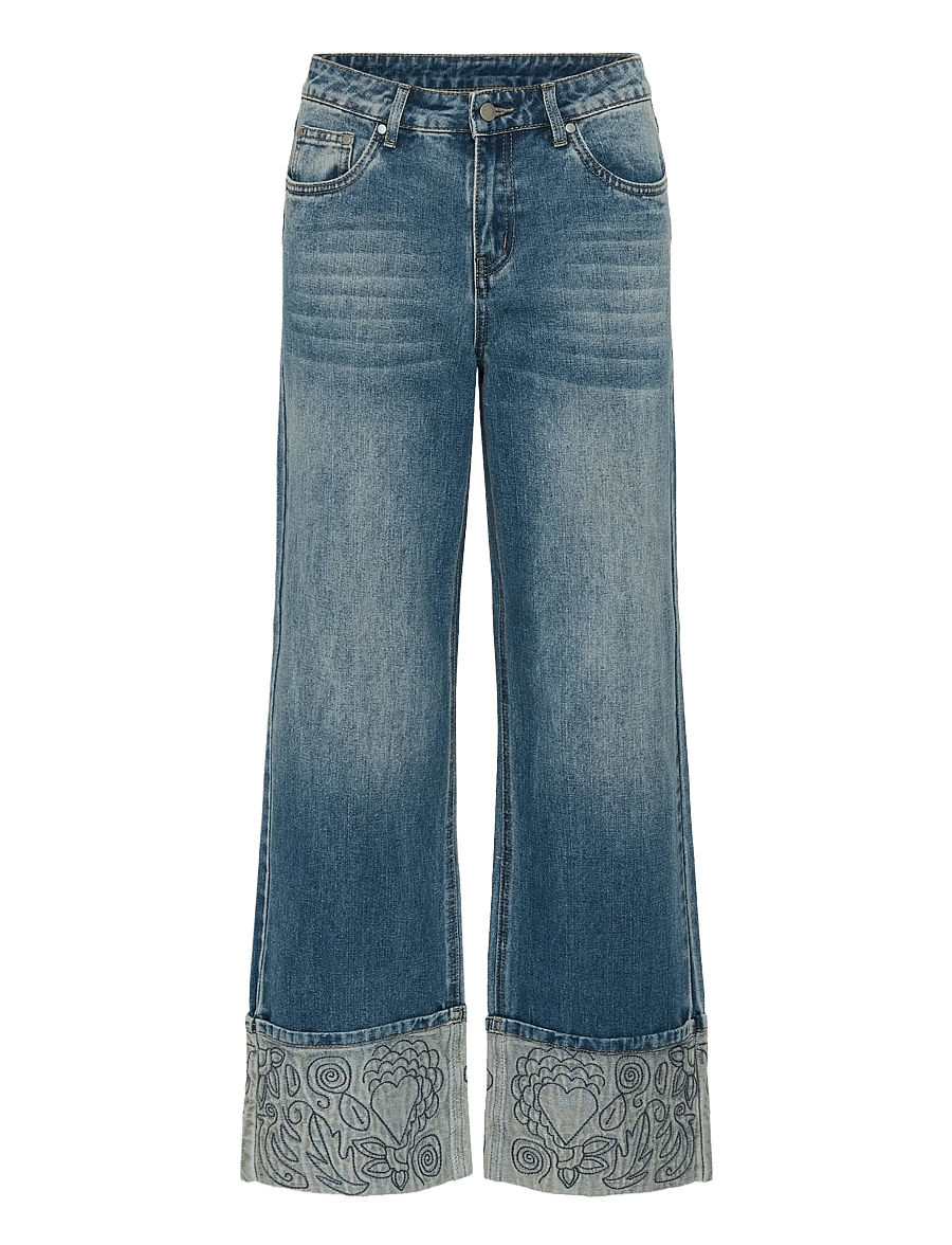 Culture - CUmerano Aniceta Jeans - hosen mit weitem bein - medium vintage blue wash - 1