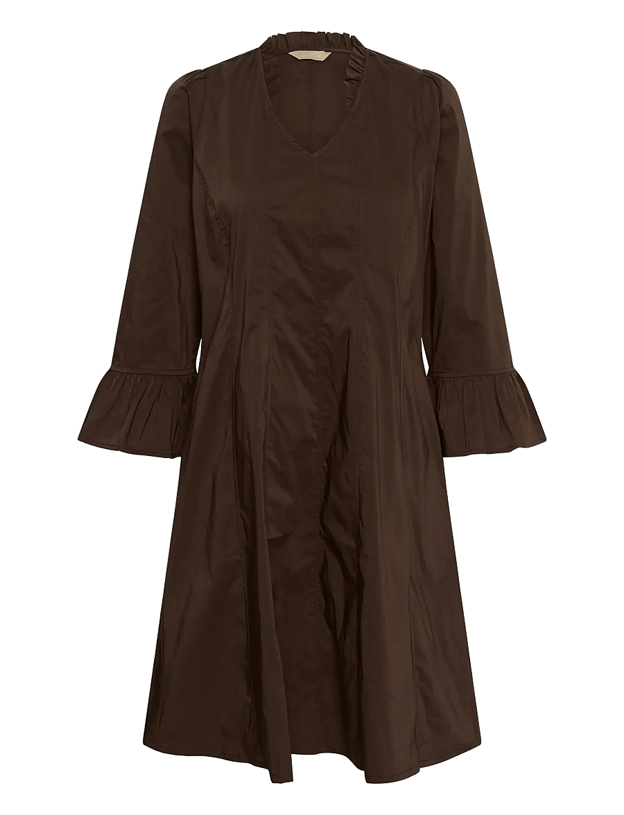 Culture - CUdaiva Antoinett Short Dress - robes courtes - coffee bean - 0