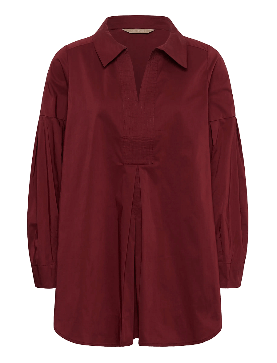 Culture - CUdaiva Antoinett Tunic - langærmede skjorter - chocolate truffle - 0