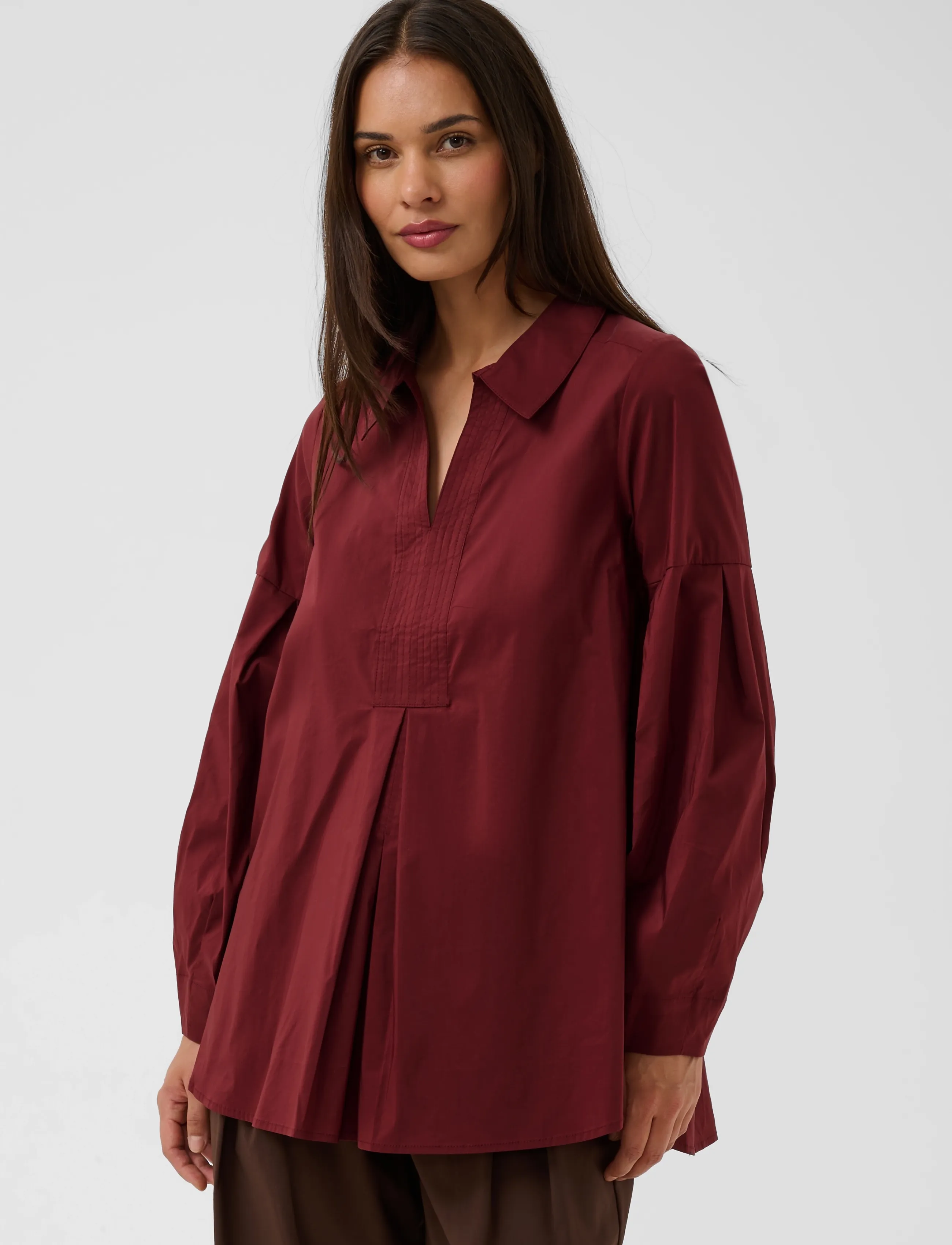 Culture - CUdaiva Antoinett Tunic - pikkade varrukatega särgid - chocolate truffle - 2