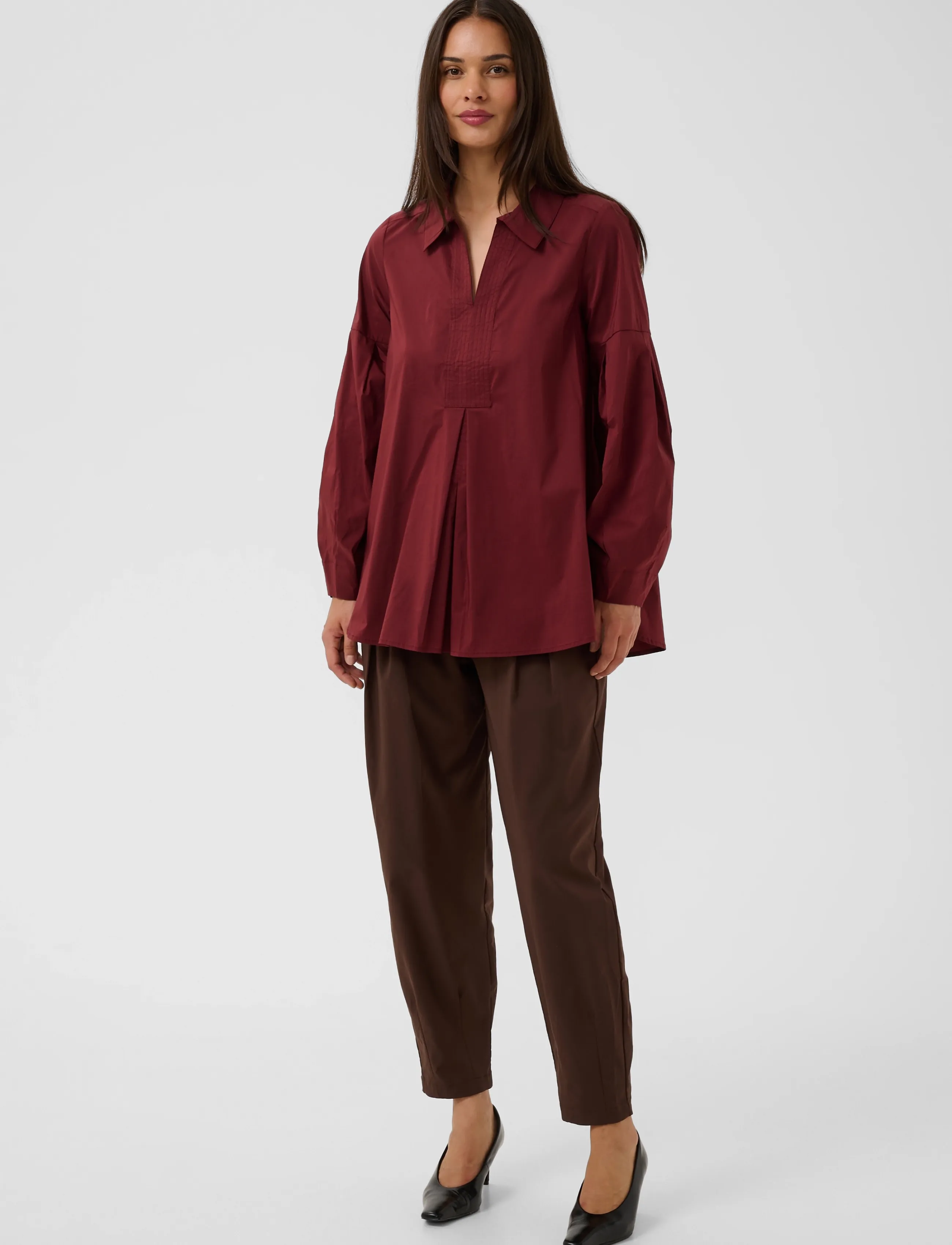 Culture - CUdaiva Antoinett Tunic - pikkade varrukatega särgid - chocolate truffle - 3