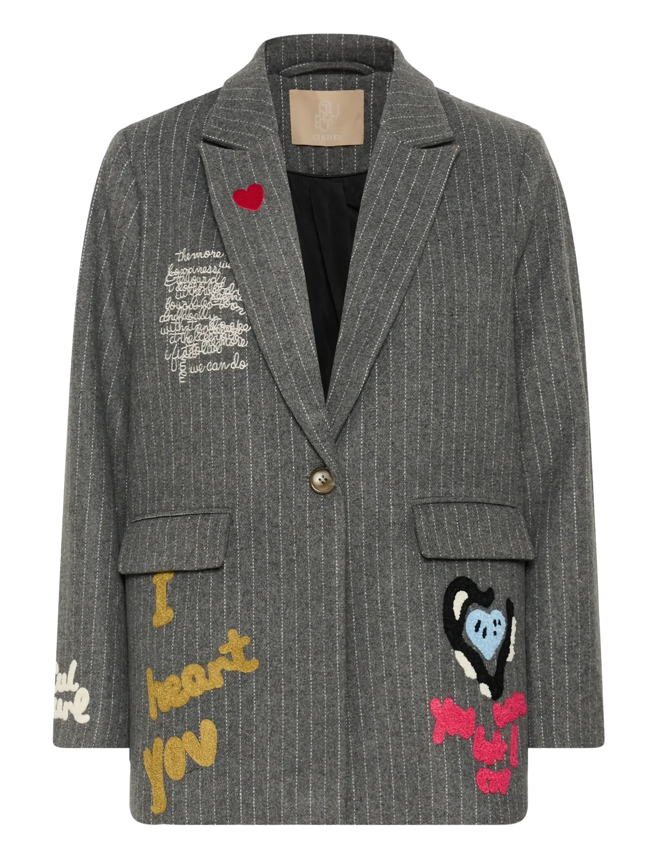 Culture CUkayla Blazer - Modern femininity - GREY PINSTRIPE / grey