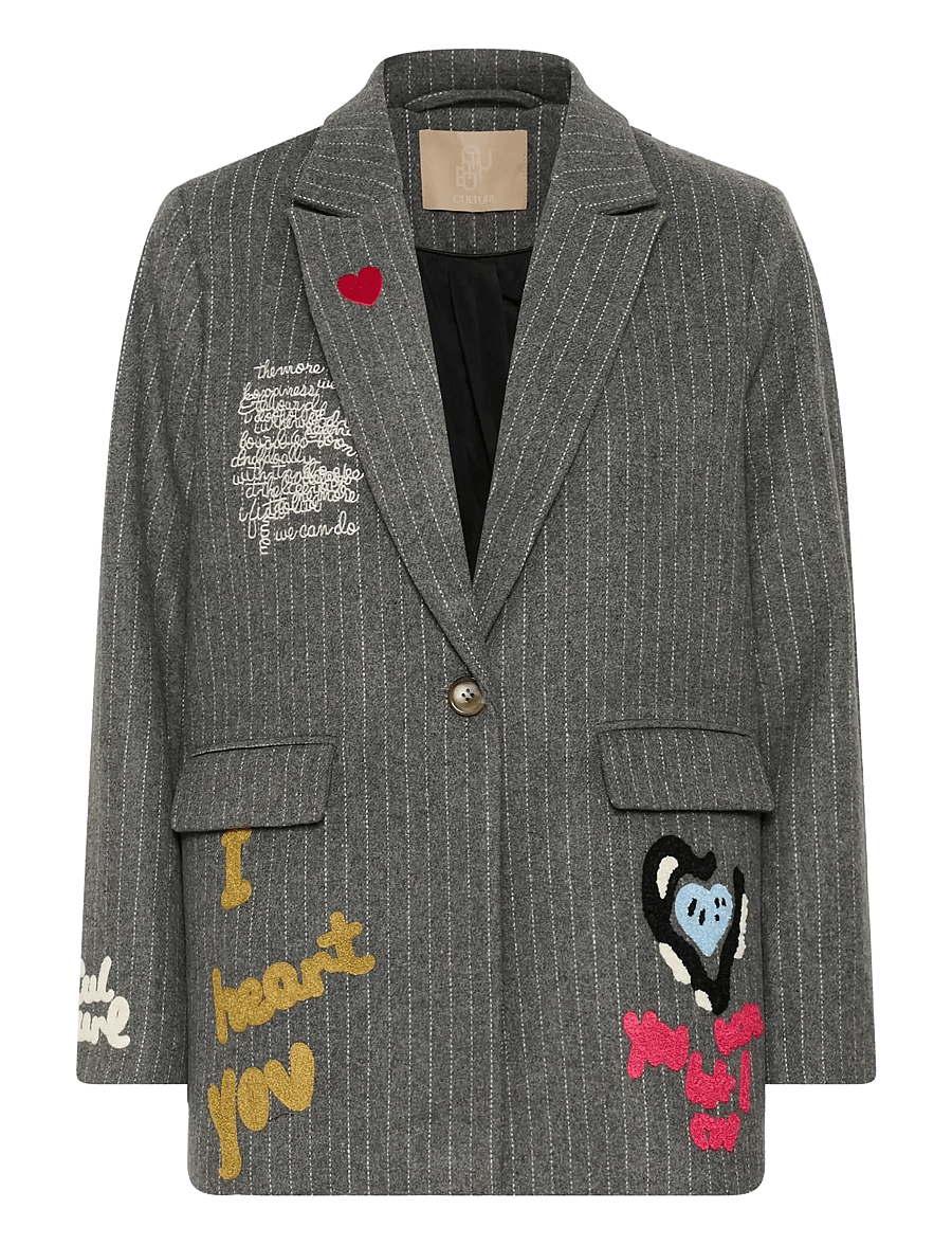 Culture - CUkayla Blazer - grey pinstripe - 1