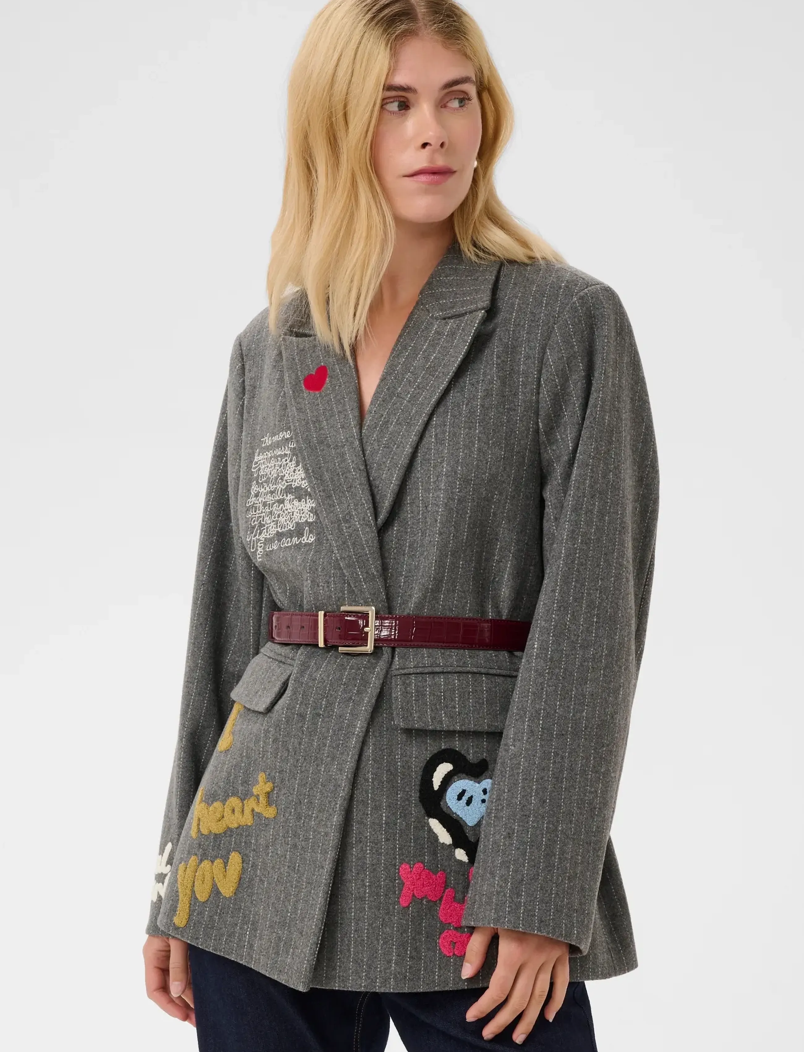Culture Cukayla Blazer, 46, Grey, Blazere > Enkeltradede Blazere, Dame