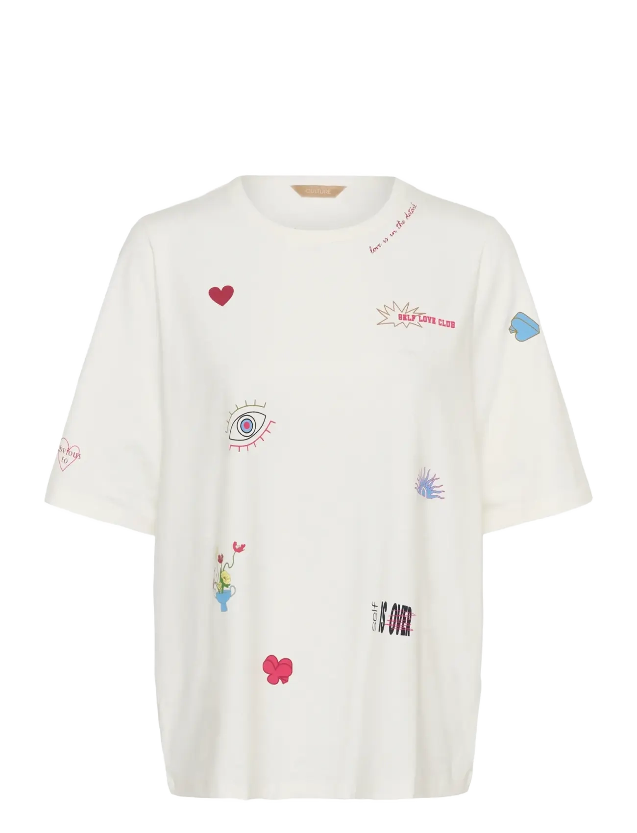 Culture Cupando Gith T-Shirt, M, Cream, T-Shirts & Toppe > Kortærmede, Dame