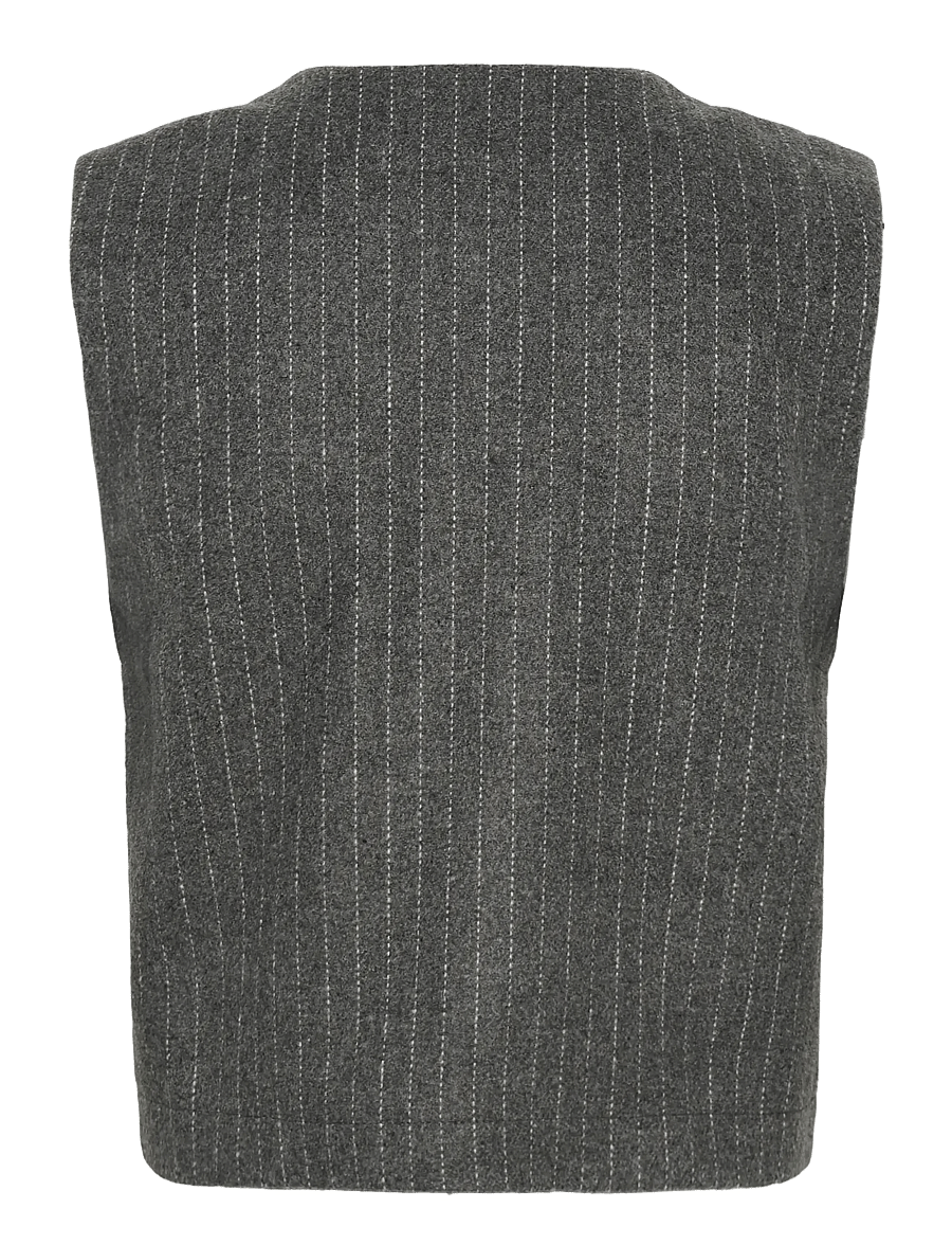 Culture - CUkayla Waistcoat - vårjackor - grey pinstripe - 2