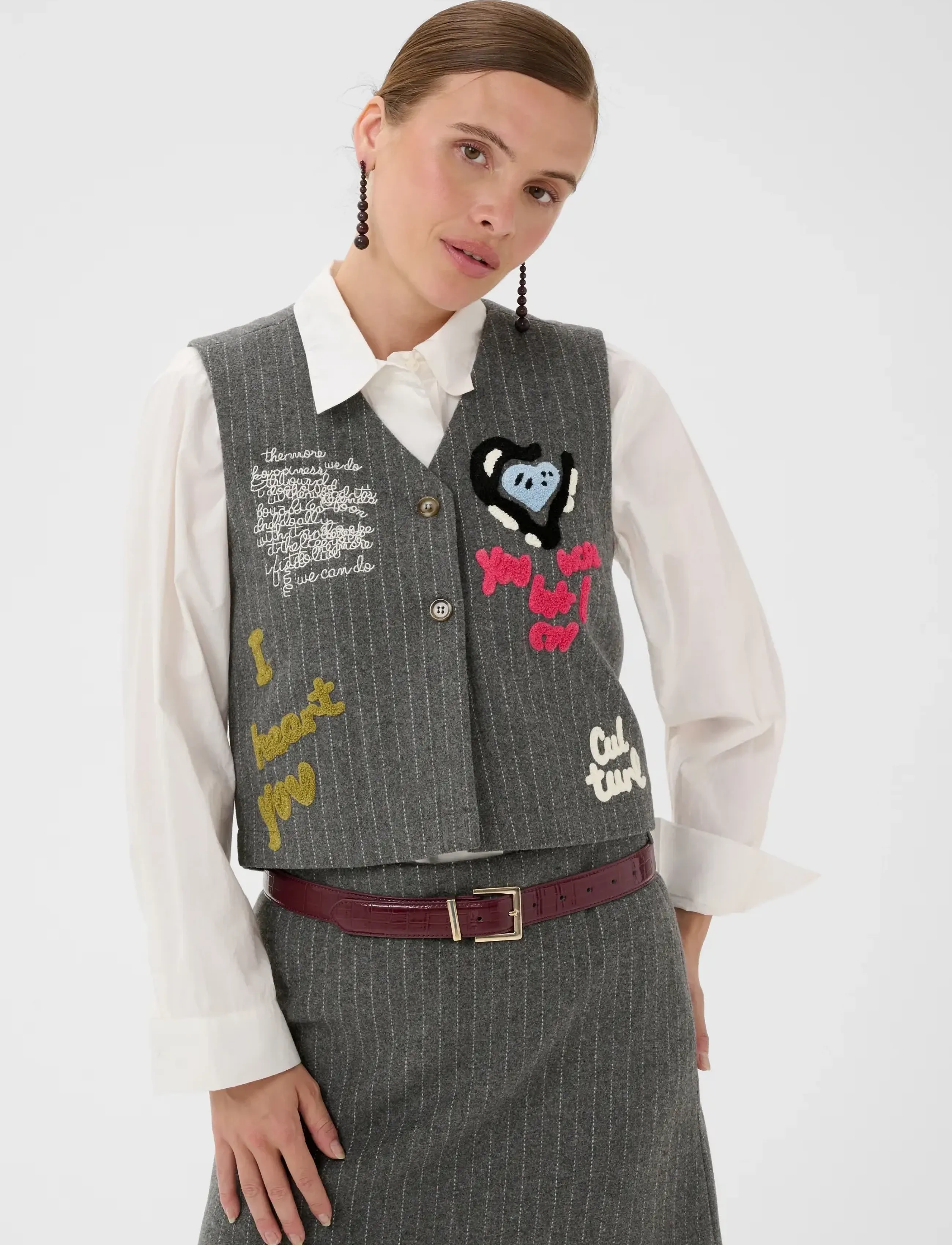 Culture Cukayla Waistcoat, XL, Grey, Veste > Quiltede Veste, Dame