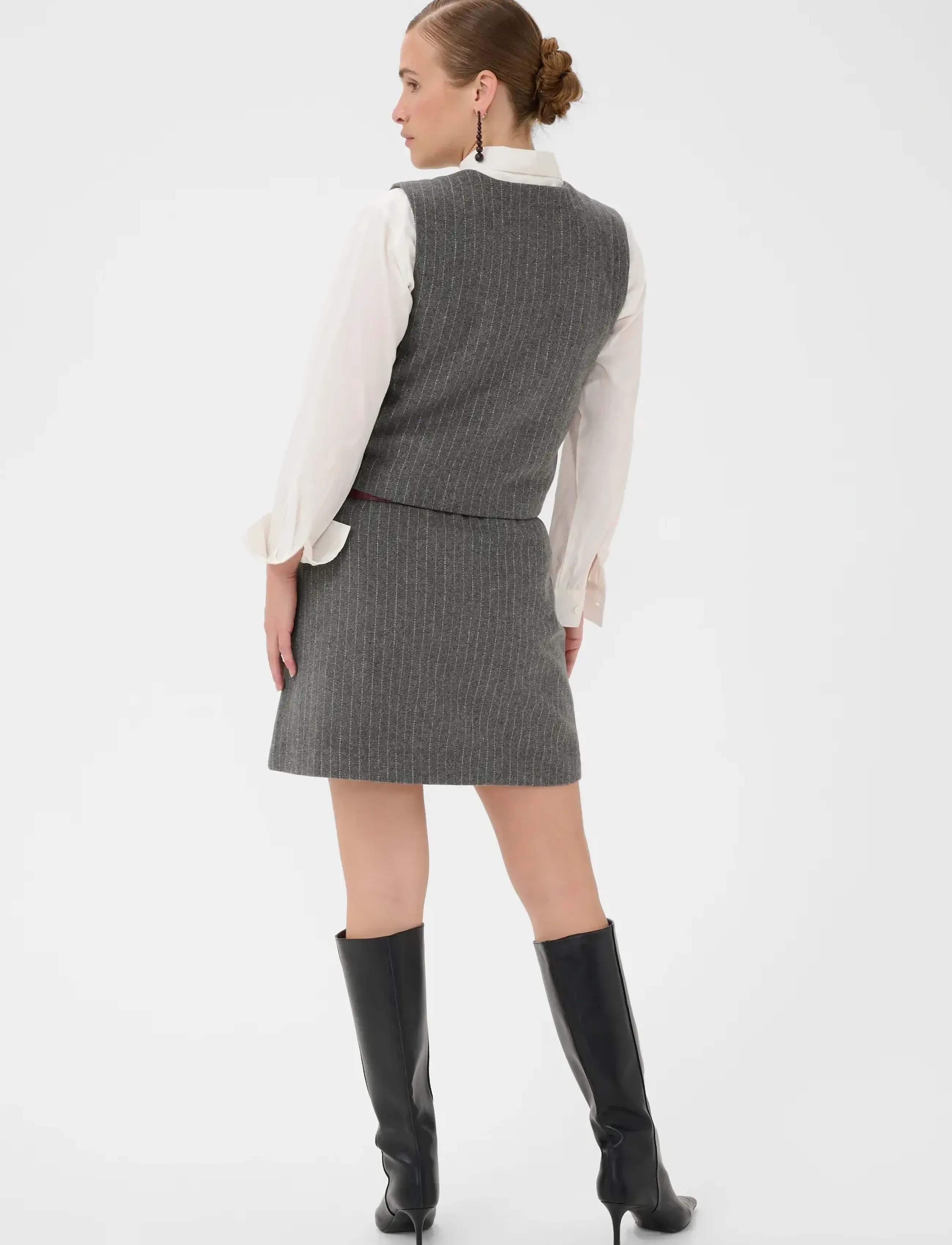 Culture - CUkayla Waistcoat - grey pinstripe - 4