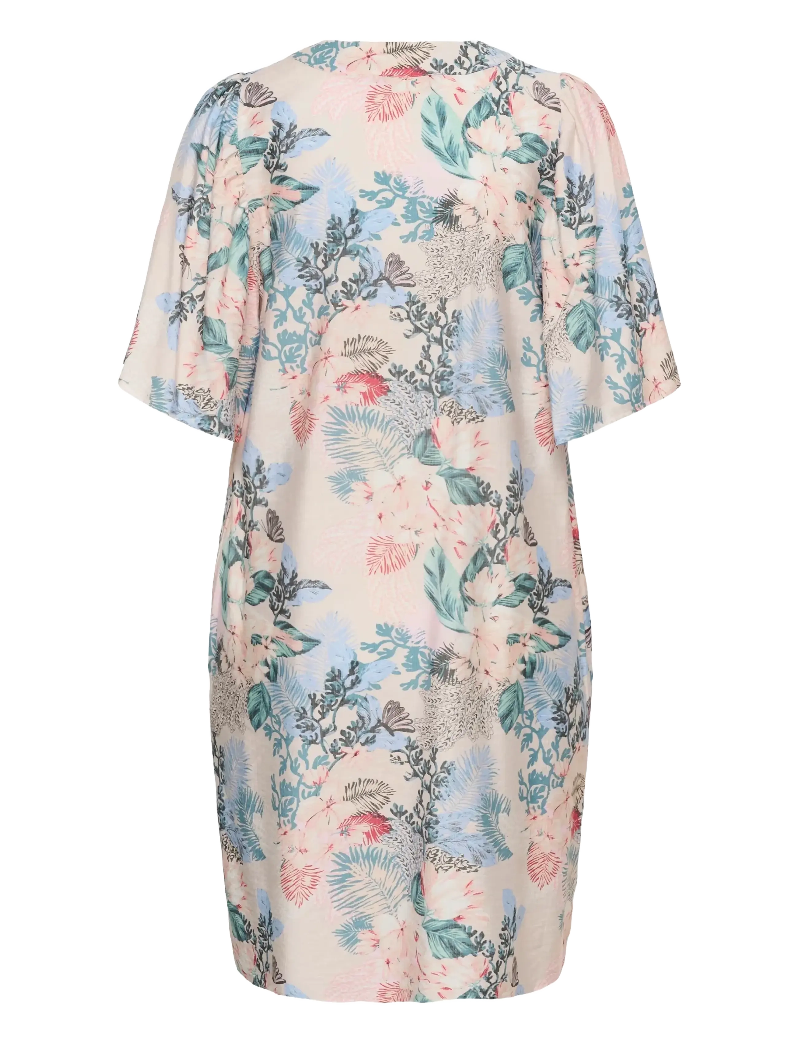 Culture - CUlotus Greece Short Dress - sommerkjoler - whitecap/blue leaf - 2