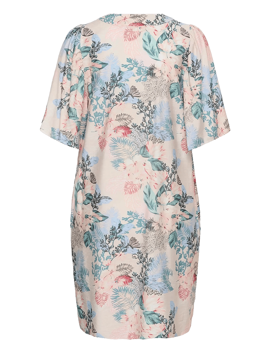 Culture - CUlotus Greece Short Dress - sommarklänningar - whitecap/blue leaf - 2