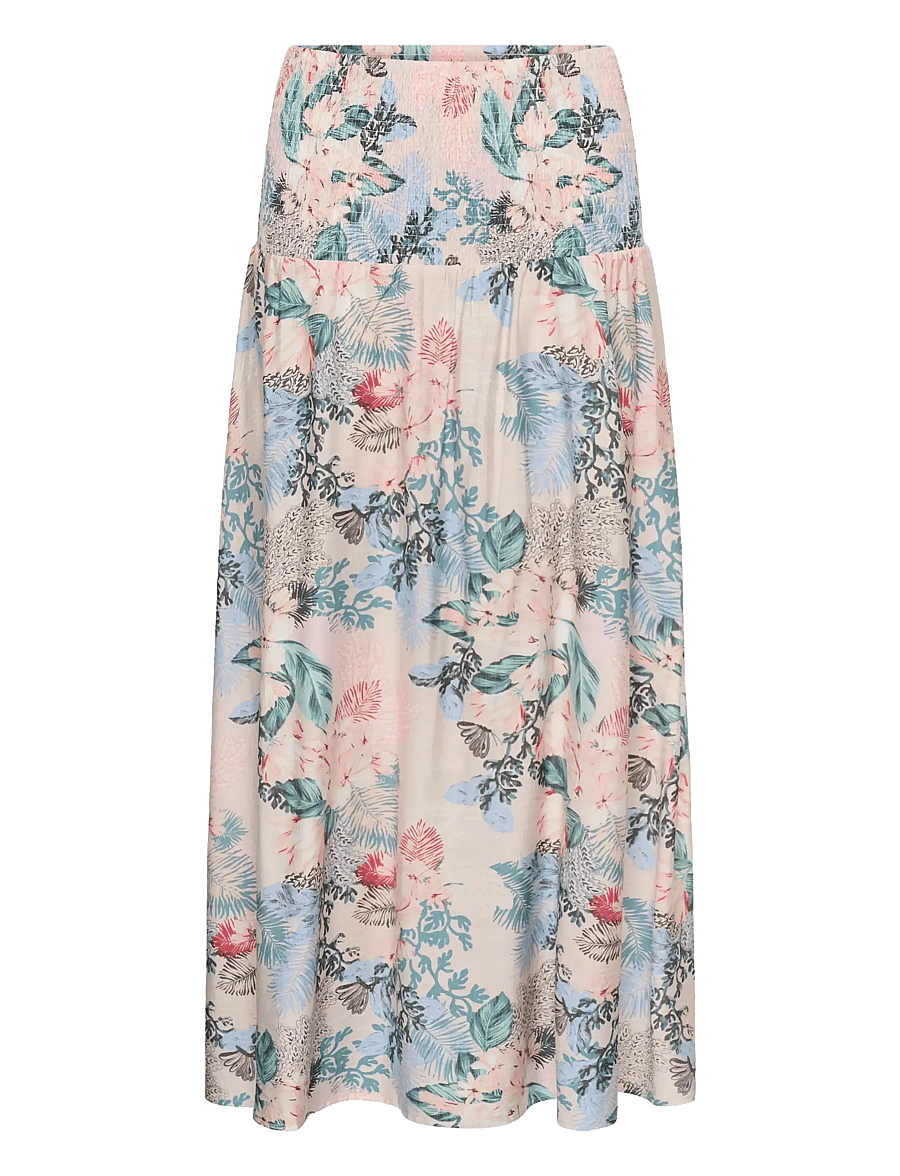 Culture - CUlotus Greece Skirt - maksihameet - whitecap/blue leaf - 1