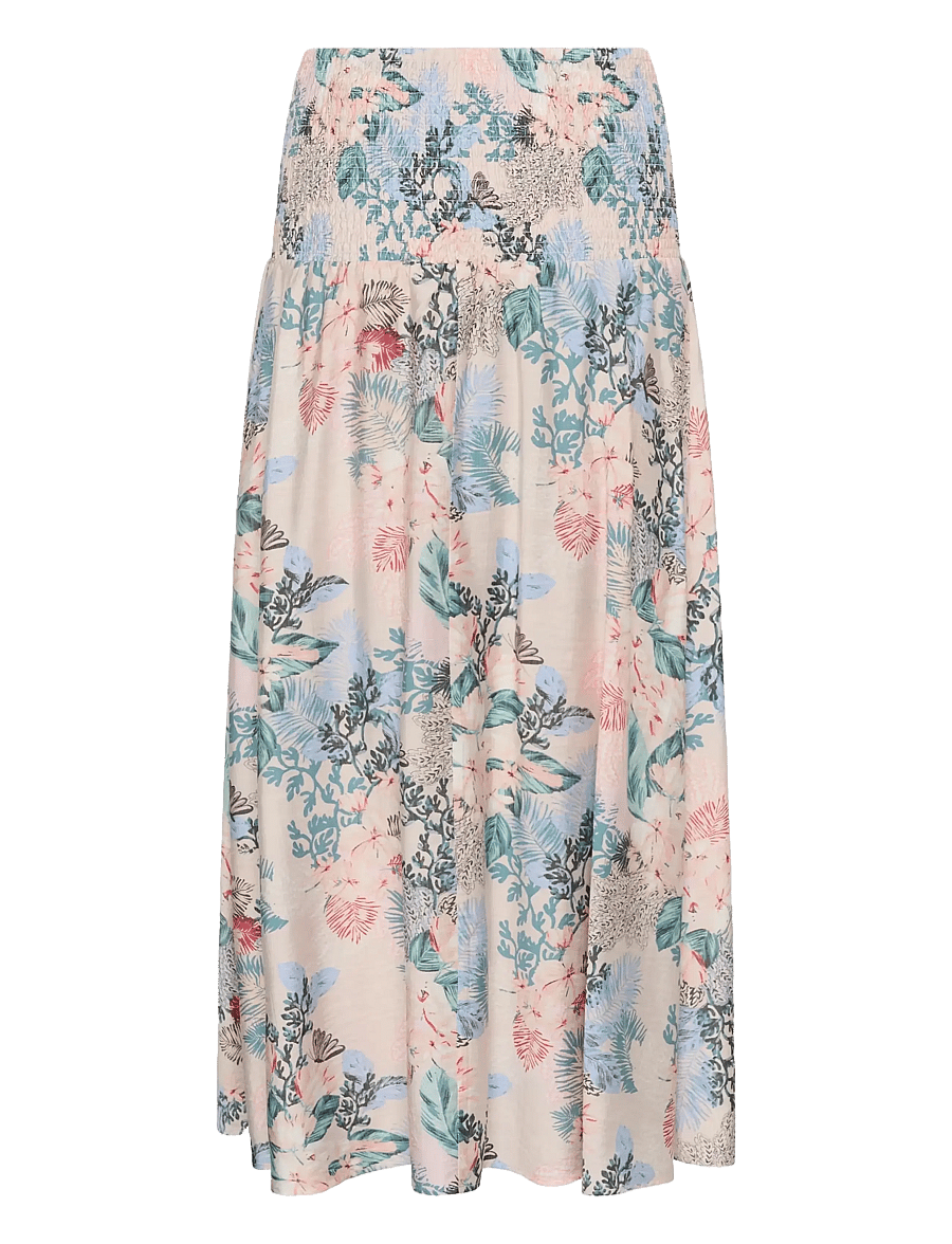Culture - CUlotus Greece Skirt - maksihameet - whitecap/blue leaf - 2
