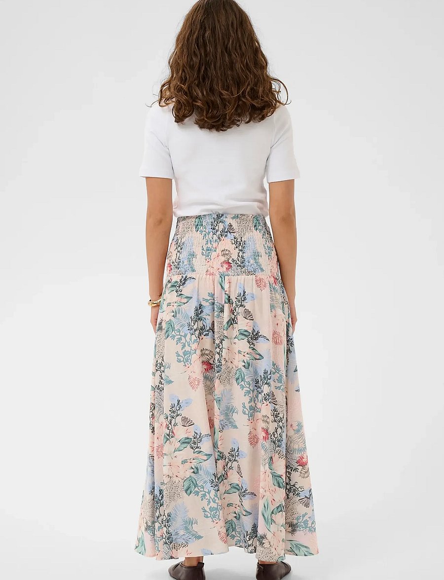 Culture - CUlotus Greece Skirt - maksihameet - whitecap/blue leaf - 4