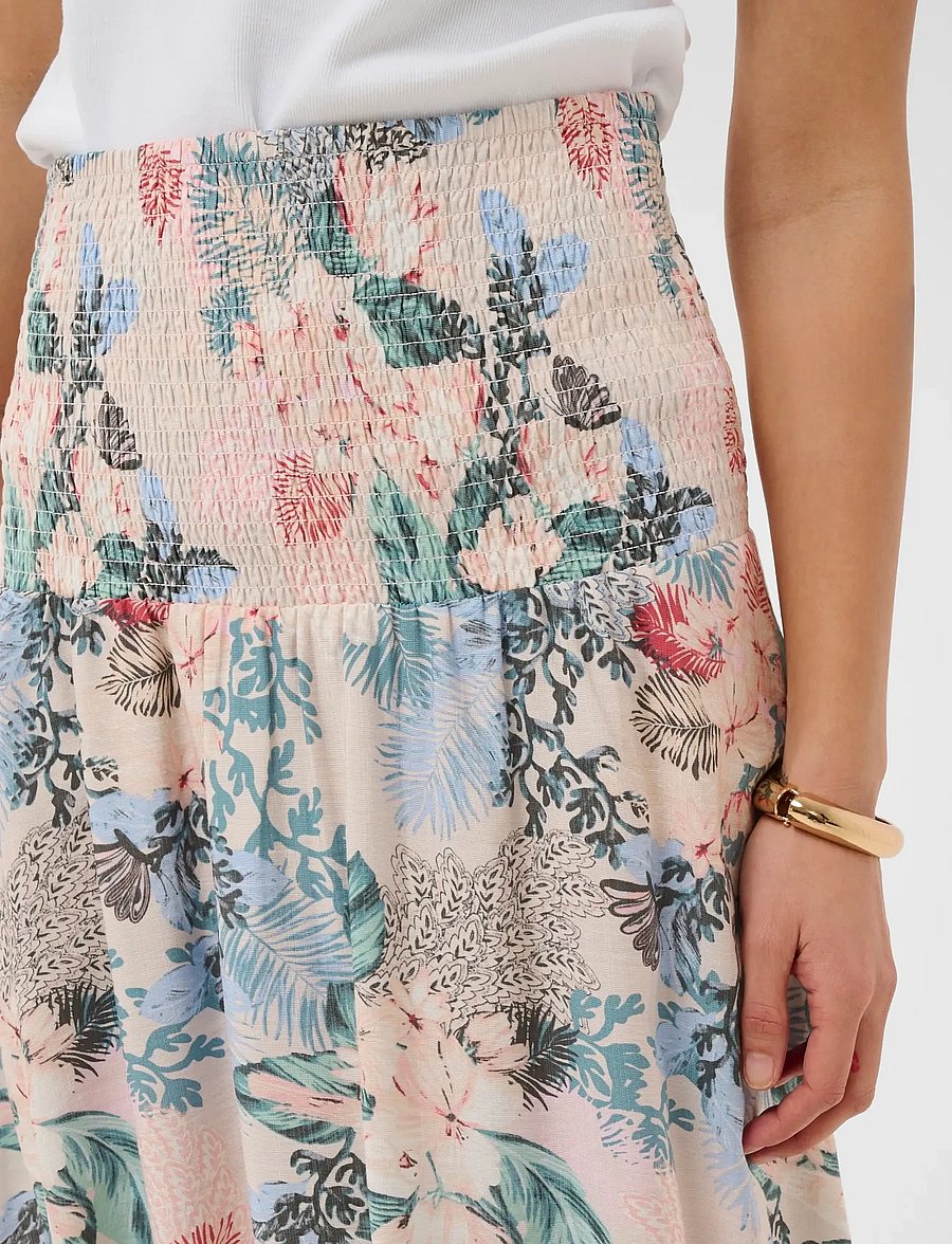 Culture - CUlotus Greece Skirt - maksihameet - whitecap/blue leaf - 5
