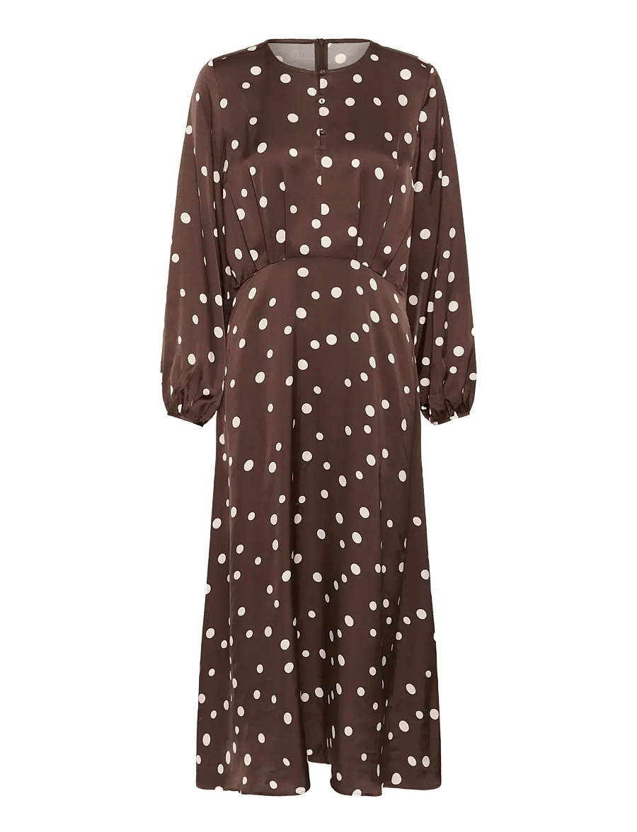 Culture - CUdotty Berna Dress - sommerkjoler - brown/whitecap dot - 0