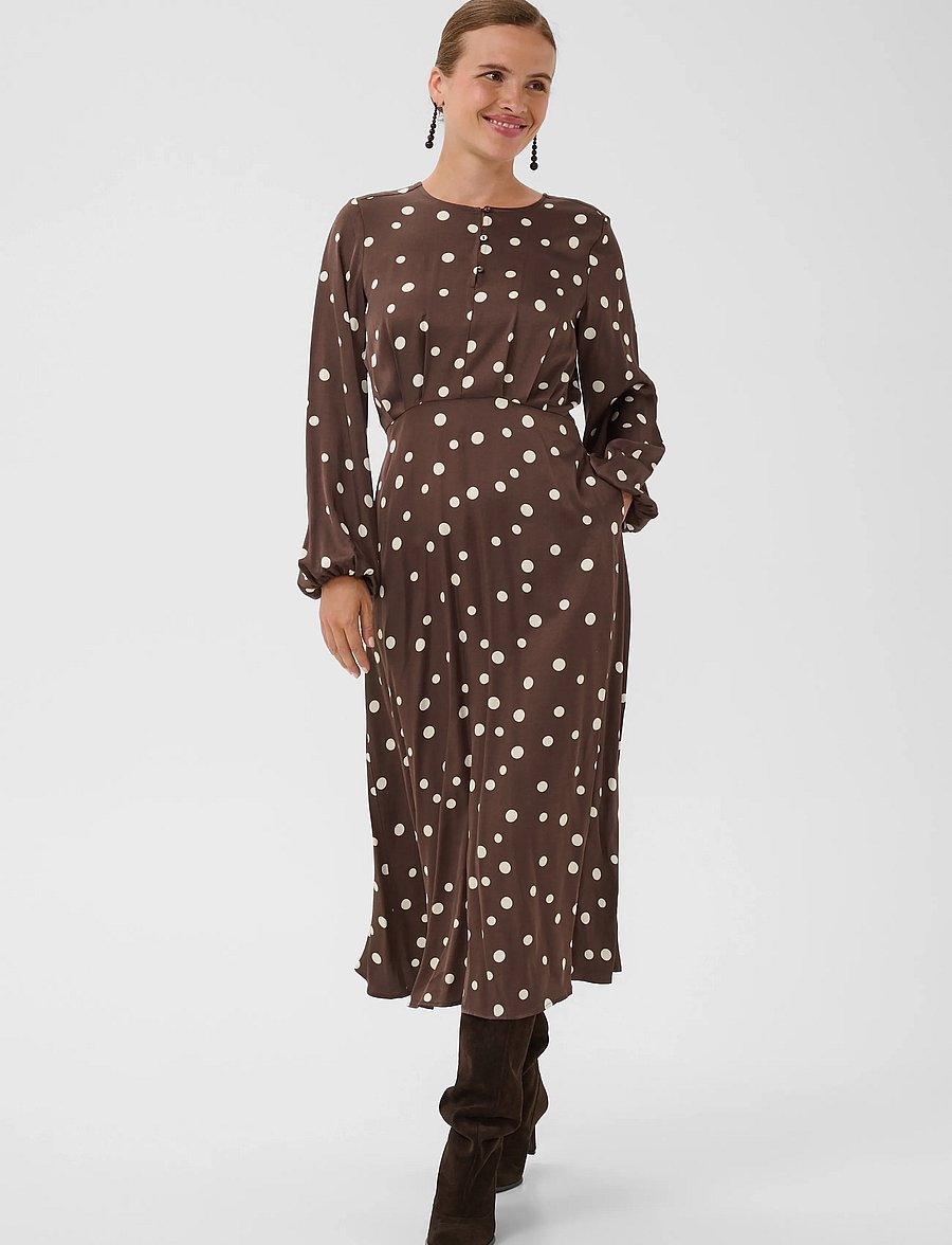 Culture - CUdotty Berna Dress - sommerkjoler - brown/whitecap dot - 2