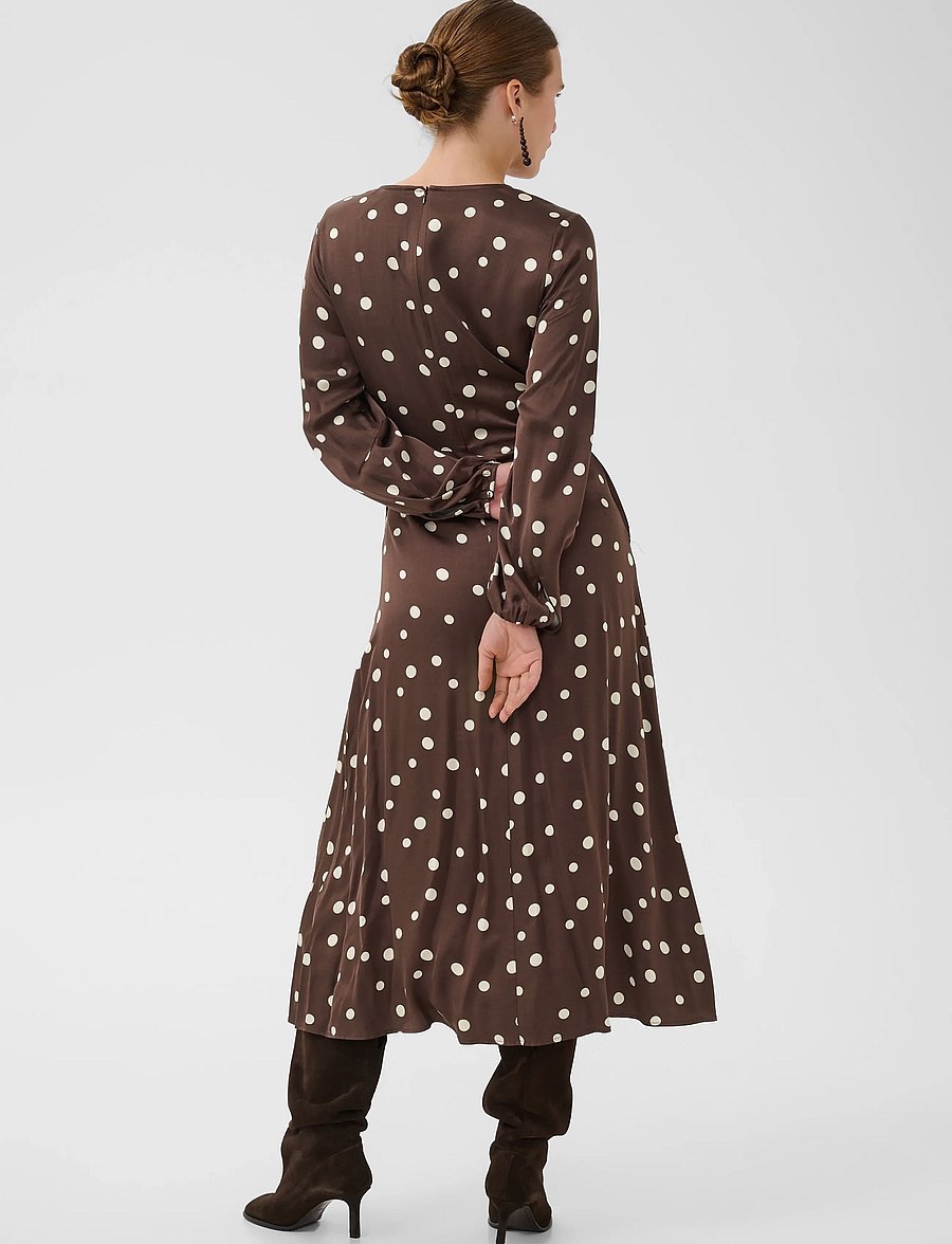 Culture - CUdotty Berna Dress - sommerkjoler - brown/whitecap dot - 3