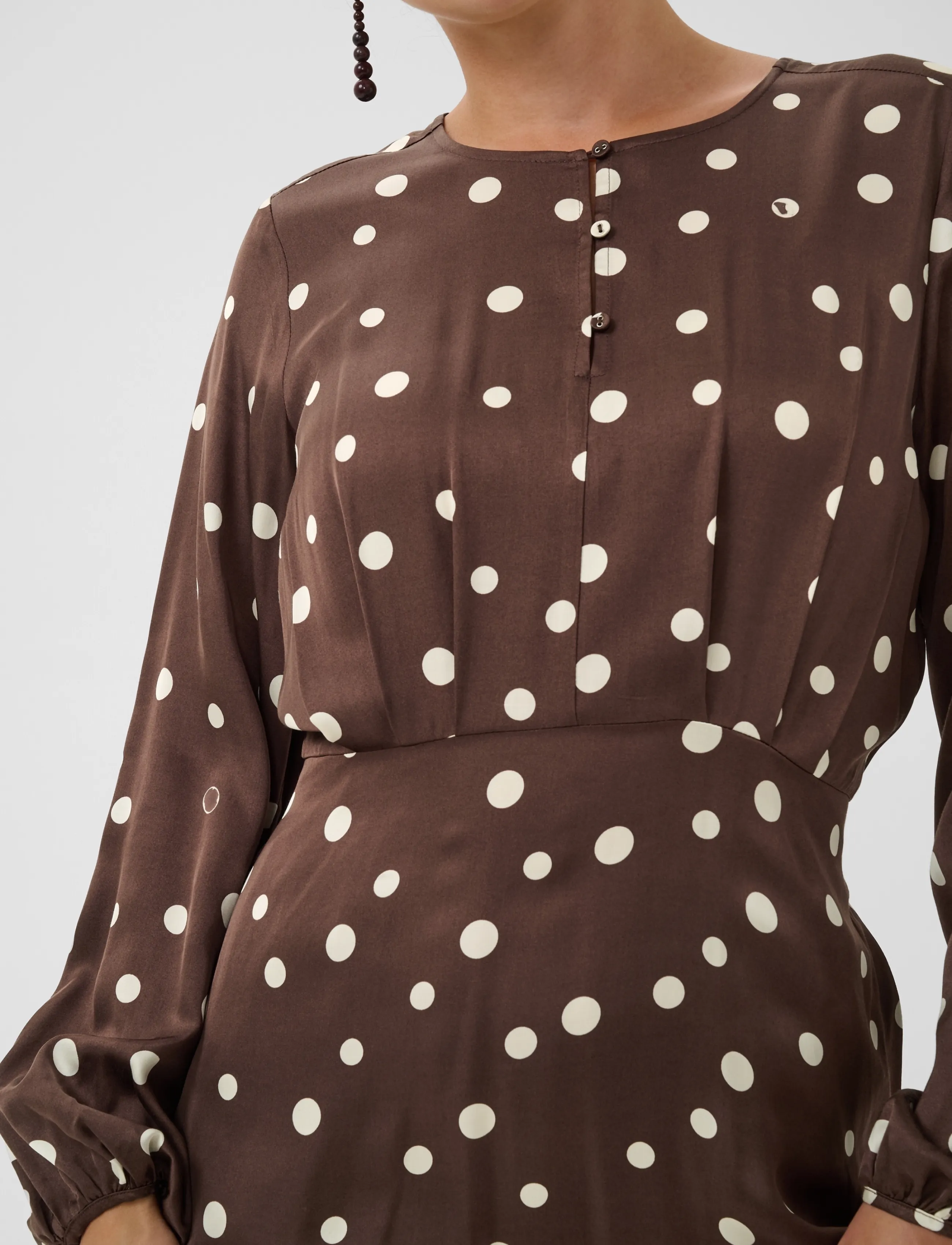 Culture - CUdotty Berna Dress - sommerkjoler - brown/whitecap dot - 4