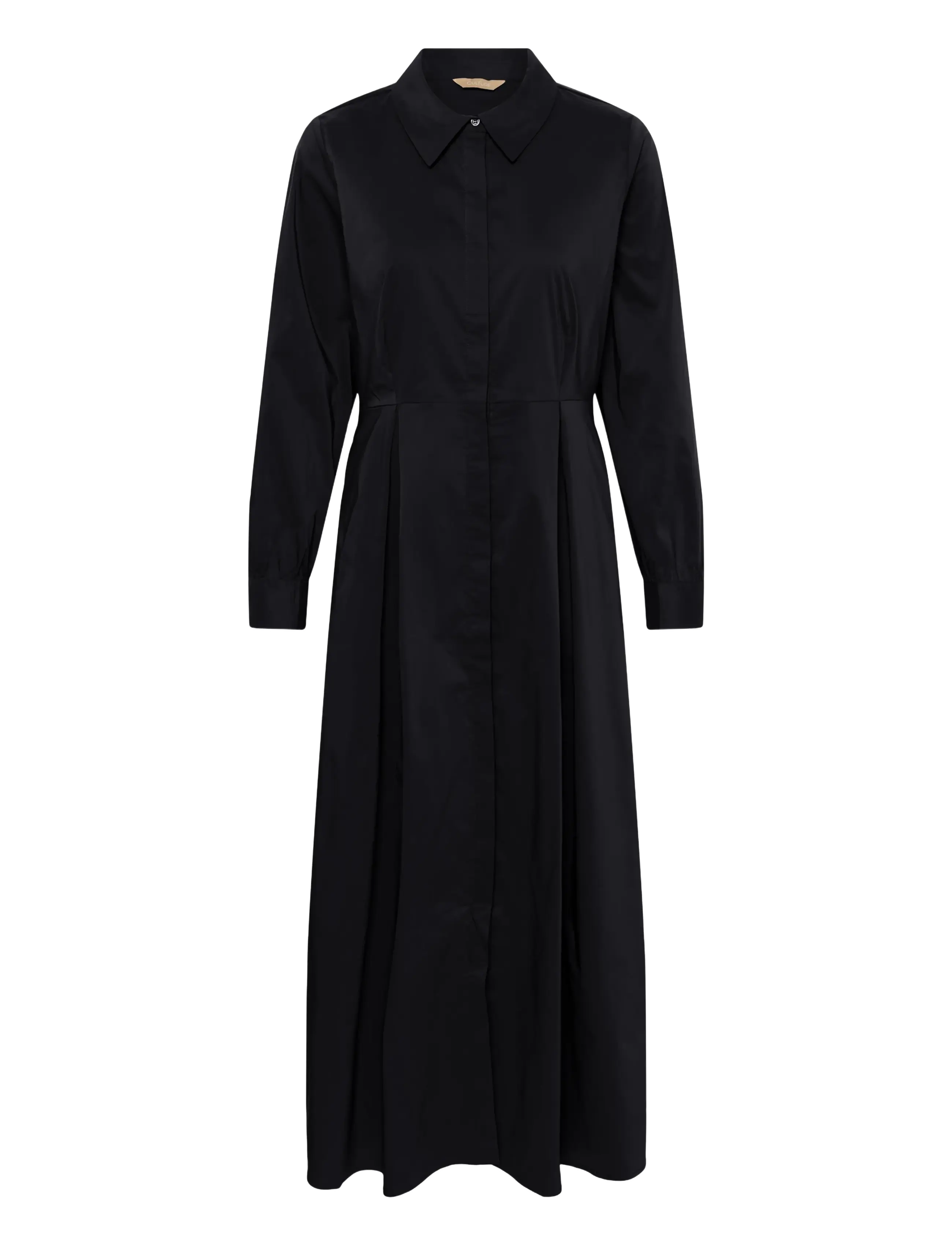 Culture Cupernilla Antoinett Long Dress, Kvinder, Lang Skjortekjole, Sort, Str: XS