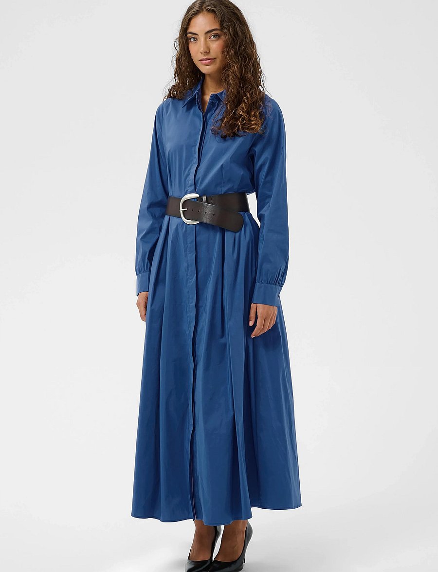 Culture - CUpernilla Antoinett Long Dress - skjortklänningar - true navy - 2