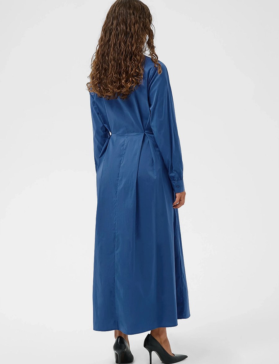 Culture - CUpernilla Antoinett Long Dress - skjortklänningar - true navy - 3