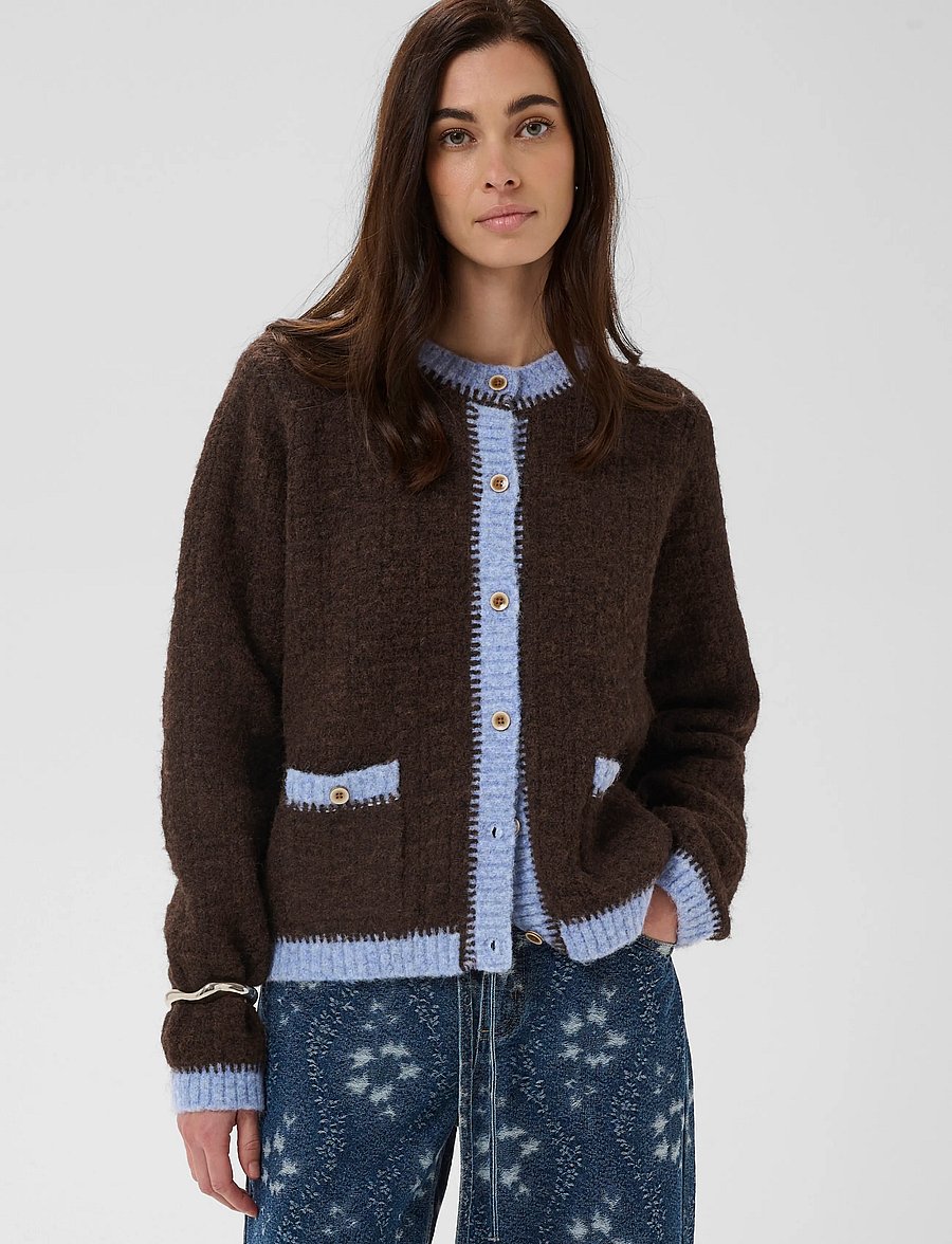 Culture - CUgilan Cardigan - strickjacken - brown/blue - 2
