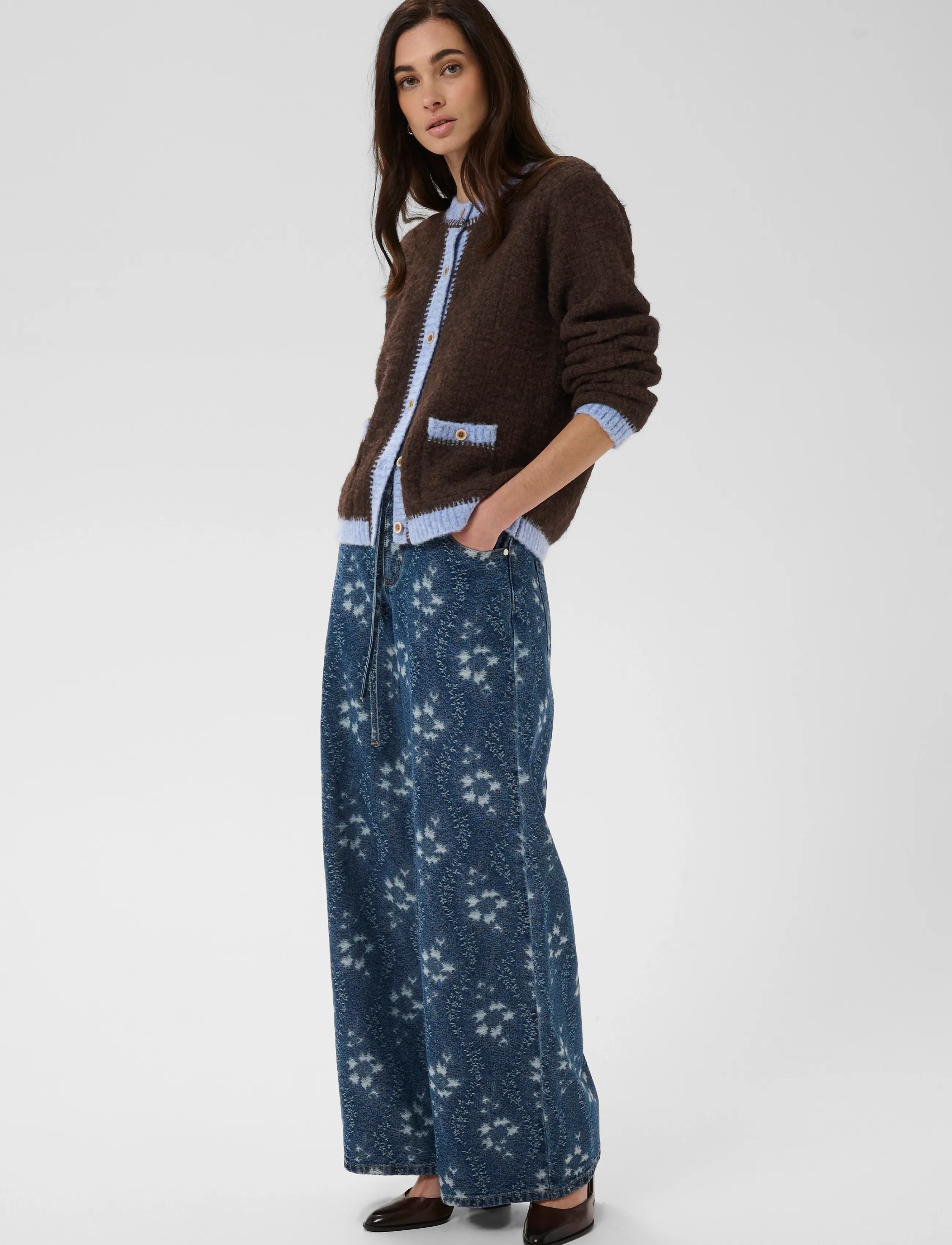 Culture - CUgilan Cardigan - strickjacken - brown/blue - 3