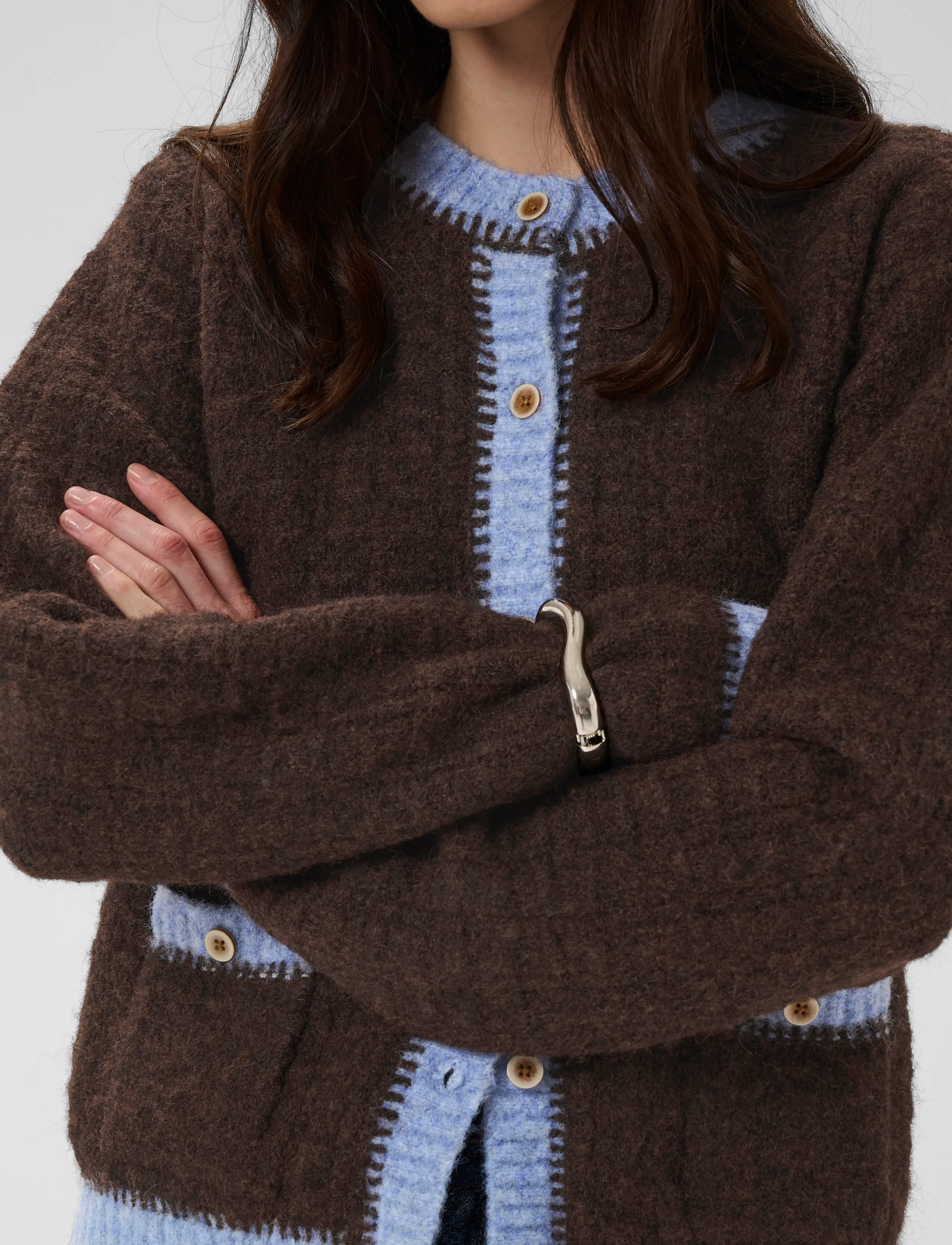 Culture - CUgilan Cardigan - strickjacken - brown/blue - 5