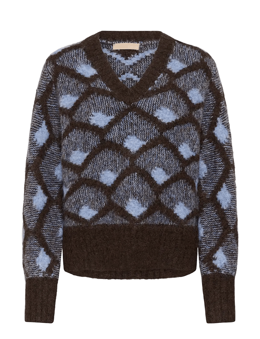 Culture - CUgilan Pullover - striktrøjer - brown/blue - 0