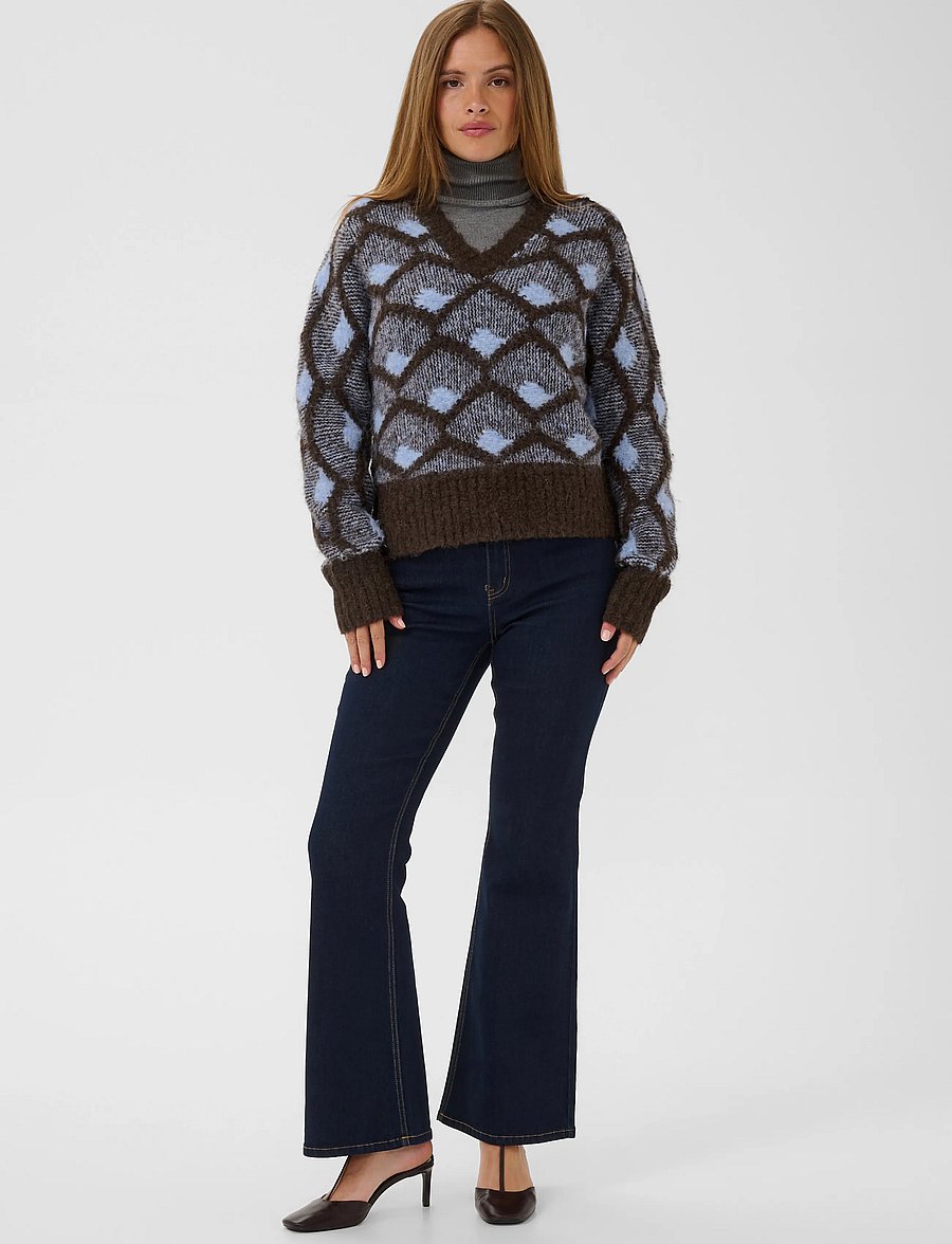 Culture - CUgilan Pullover - striktrøjer - brown/blue - 3
