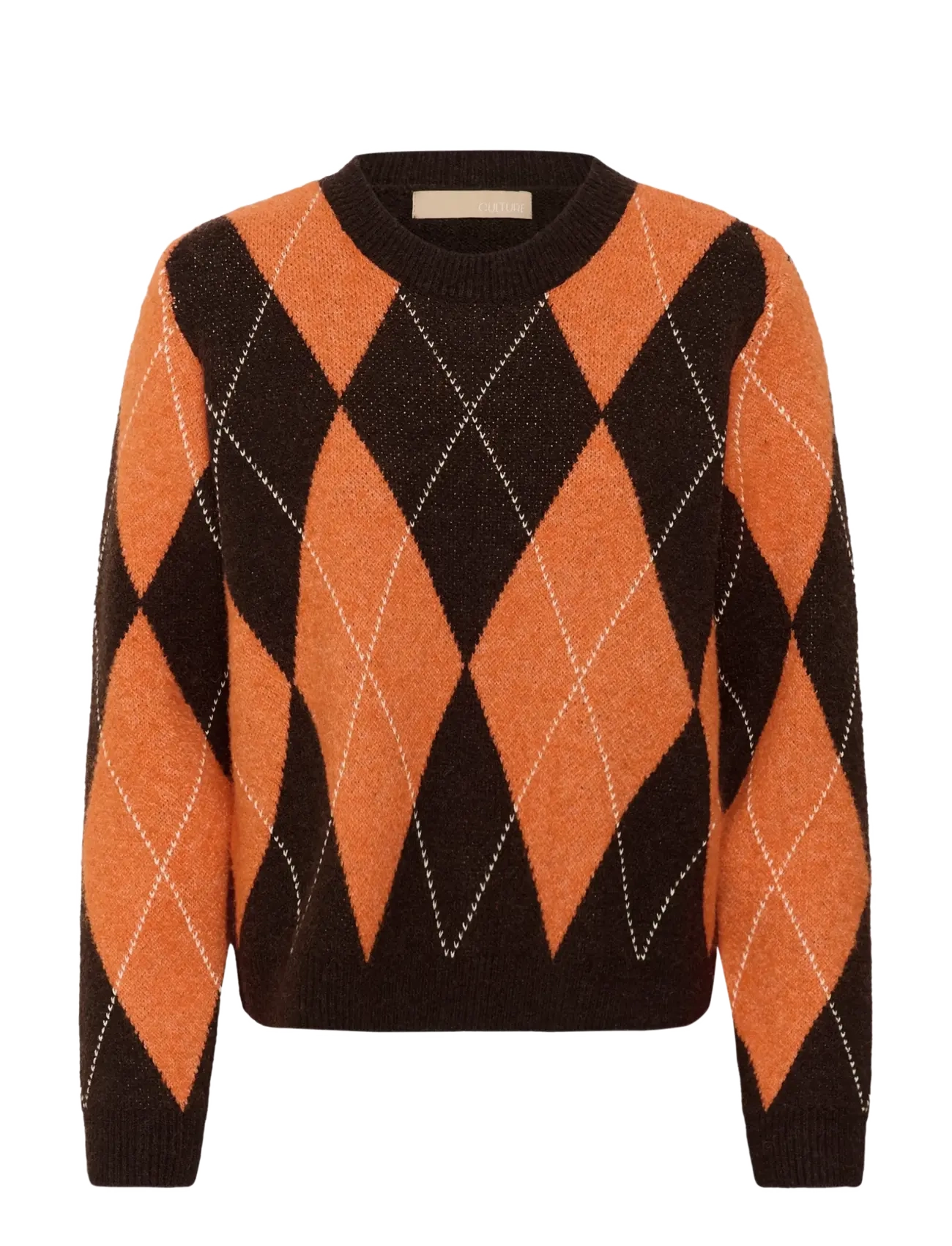 Culture CUargyle Pullover - Striktrøjer - BROWN ARGYLE / brown
