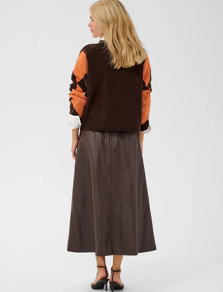 Culture - CUargyle Pullover - striktrøjer - brown argyle - 4
