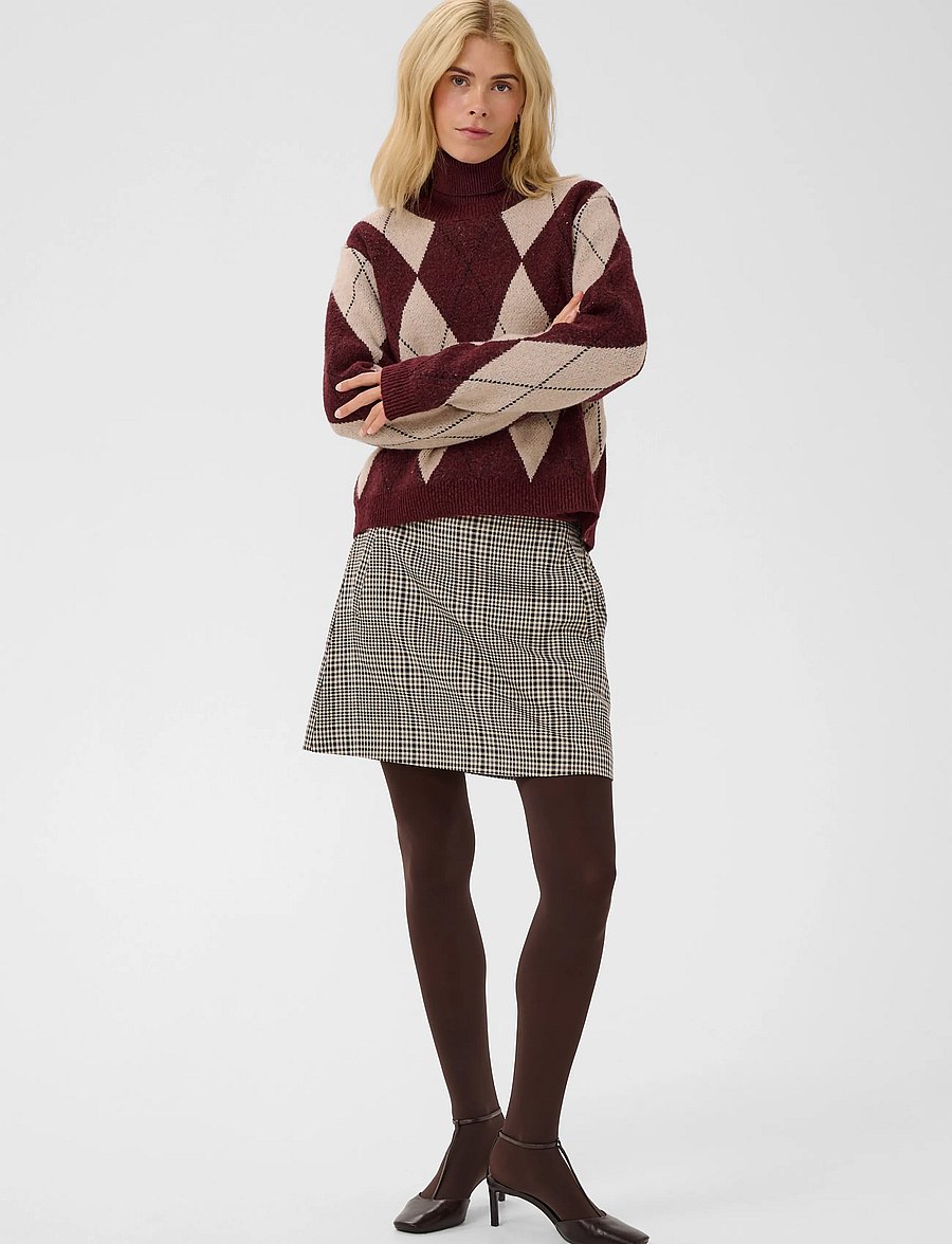 Culture - CUargyle Pullover - pullover - burgundy argyle - 3