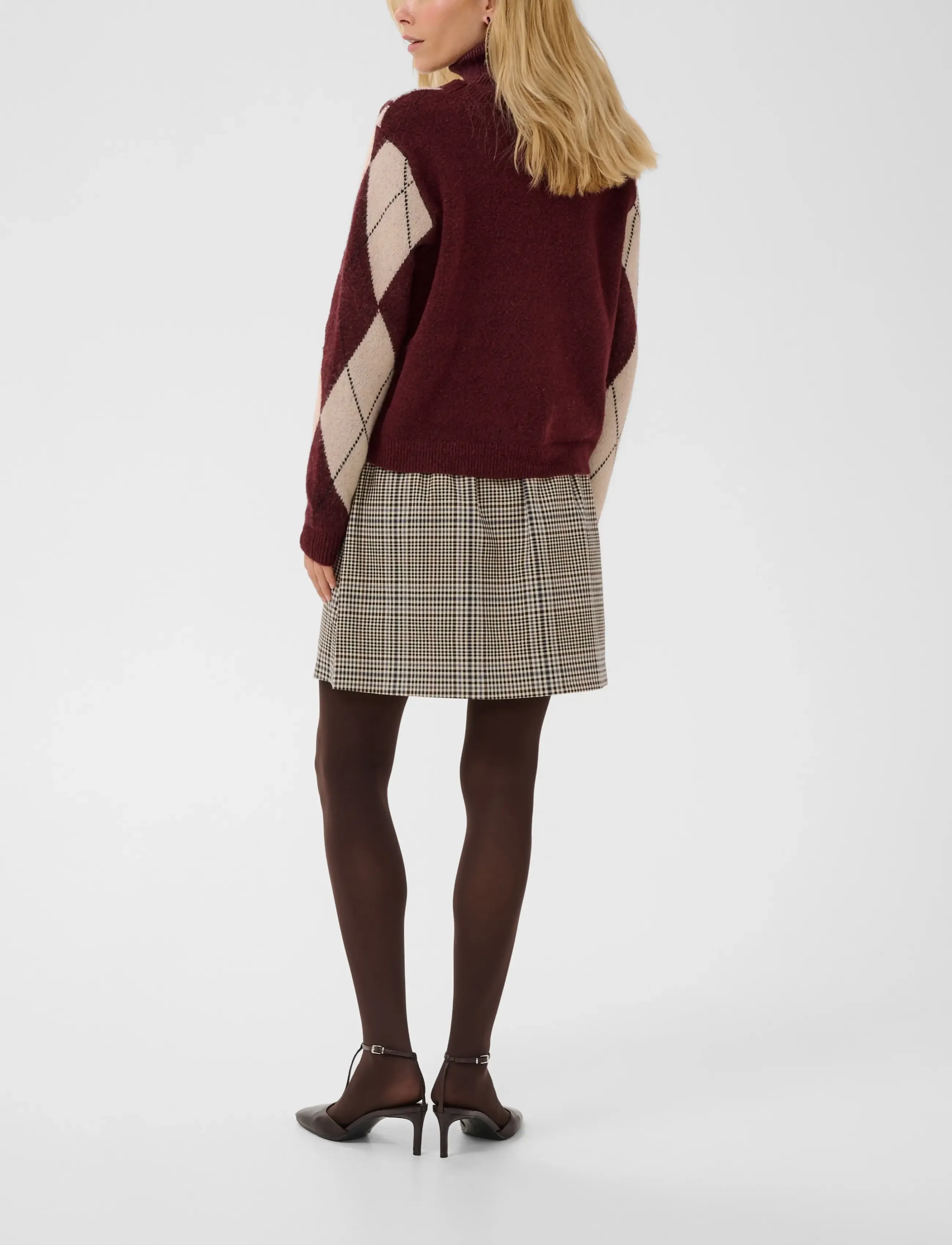 Culture - CUargyle Pullover - pullover - burgundy argyle - 4