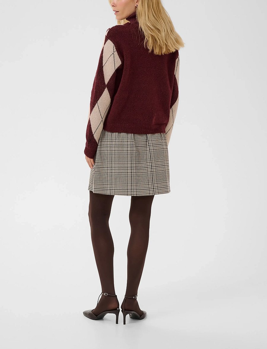 Culture - CUargyle Pullover - pullover - burgundy argyle - 4
