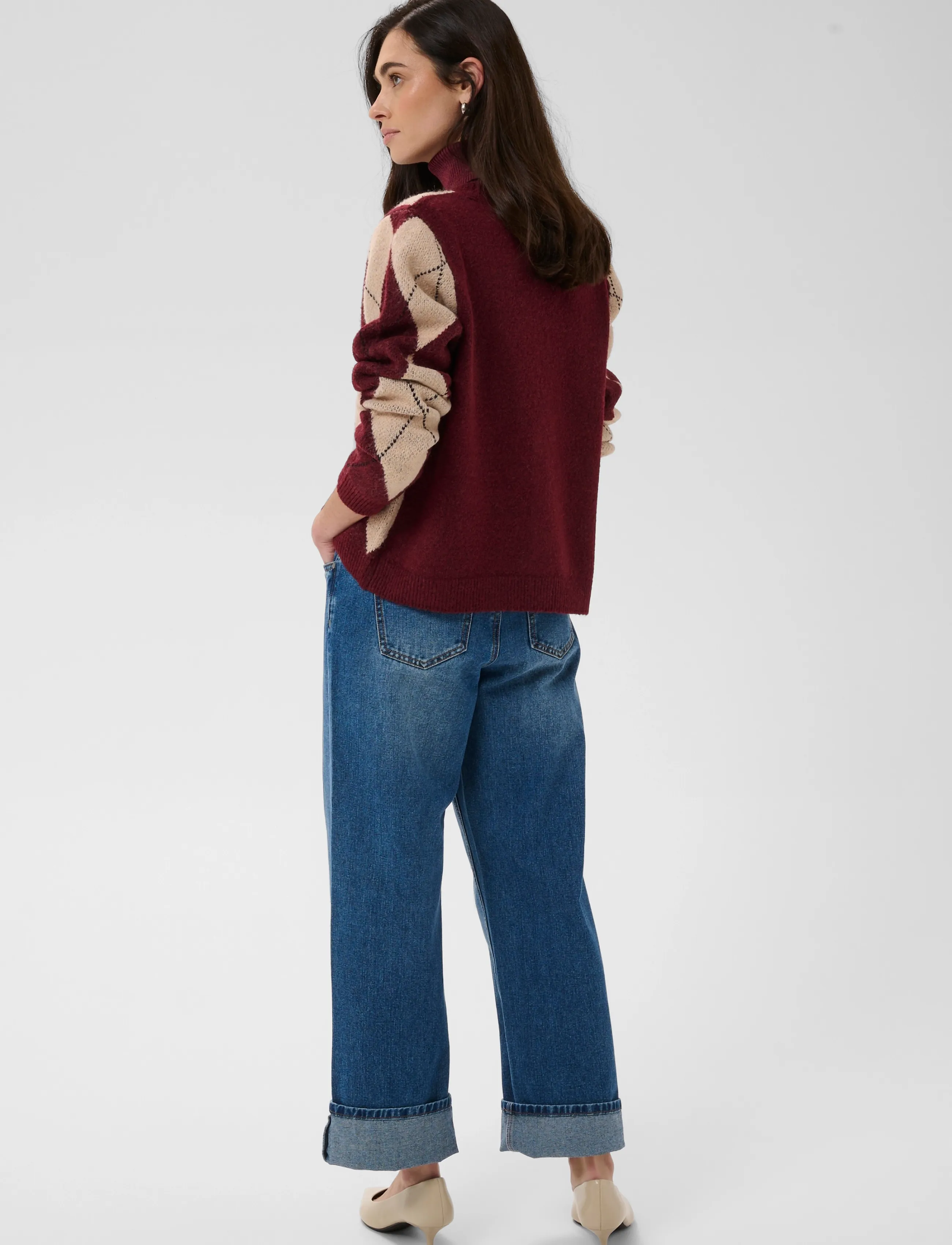 Culture - CUargyle Cardigan - strickjacken - burgundy argyle - 4