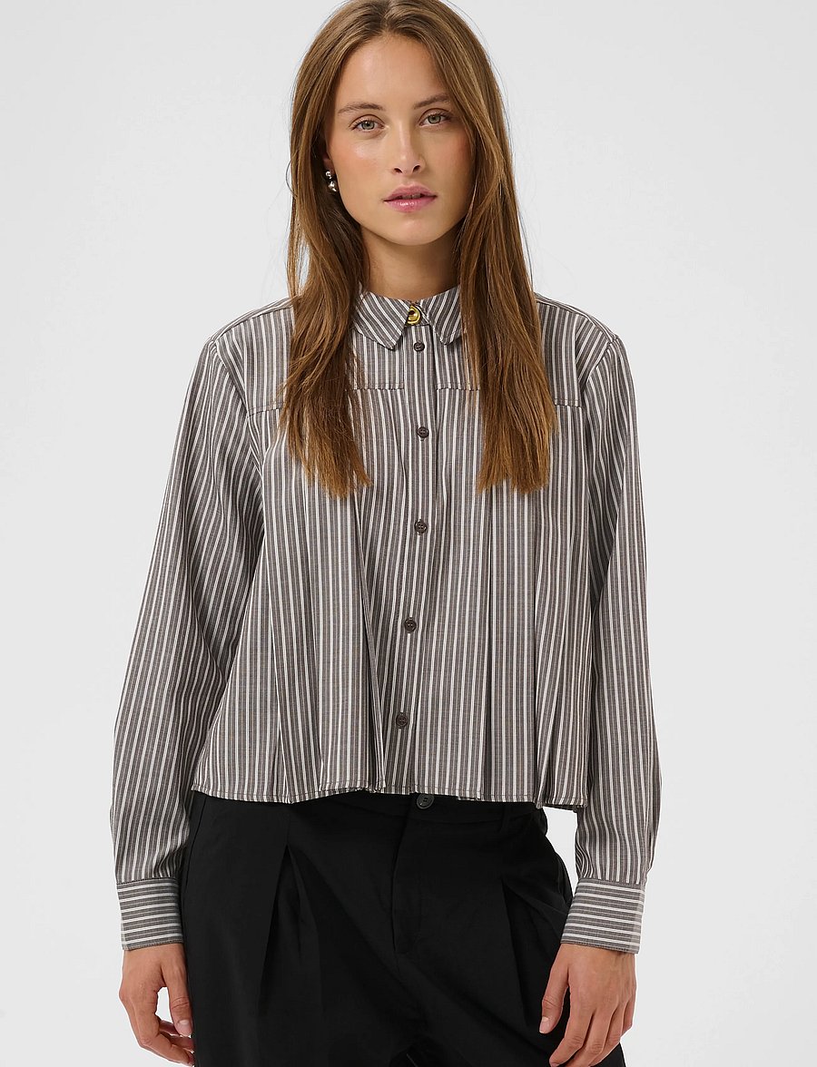 Culture - CUmanga Shirt - langärmlige hemden - brown/white stripe - 2