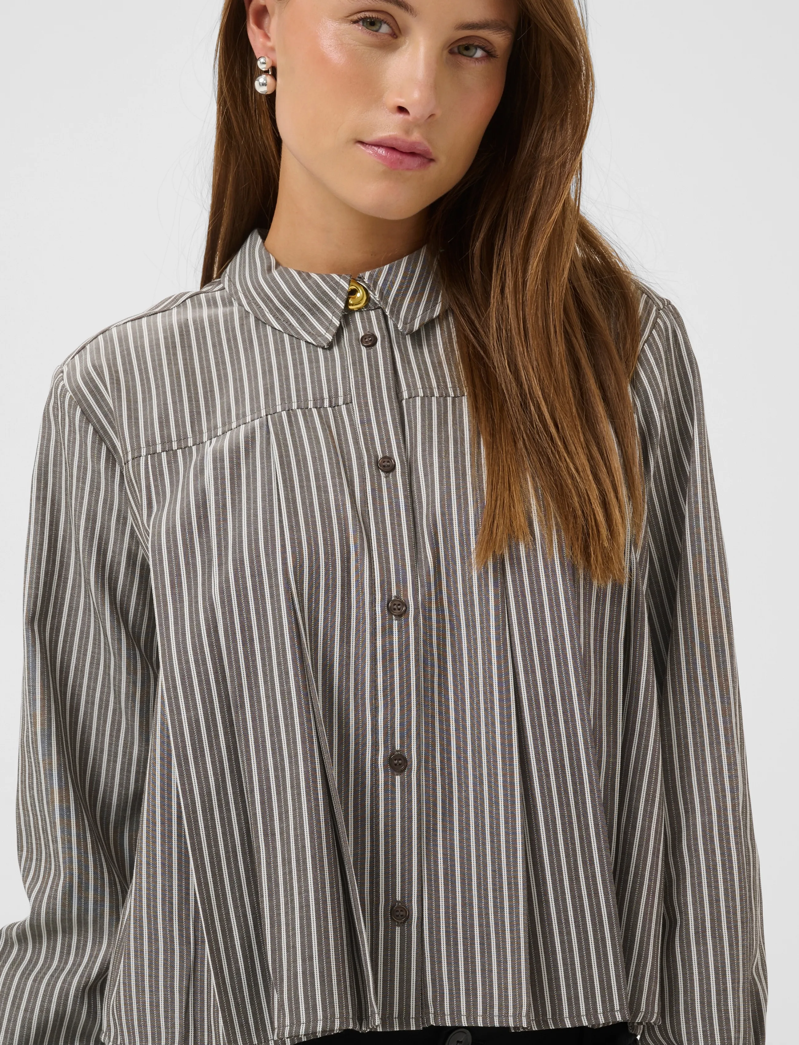 Culture - CUmanga Shirt - langärmlige hemden - brown/white stripe - 5