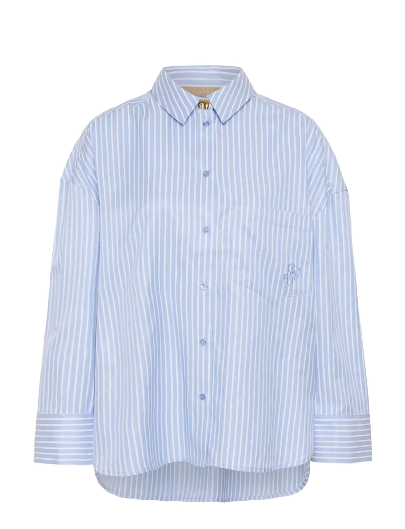 Culture CUmanga Oversize Shirt - Langærmede skjorter - BLUE/WHITE STRIPE / blue