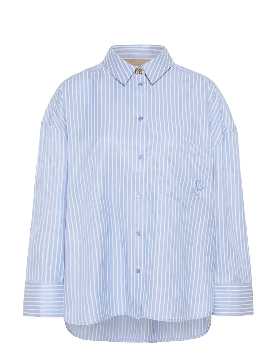 Culture - CUmanga Oversize Shirt - langärmlige hemden - blue/white stripe - 0