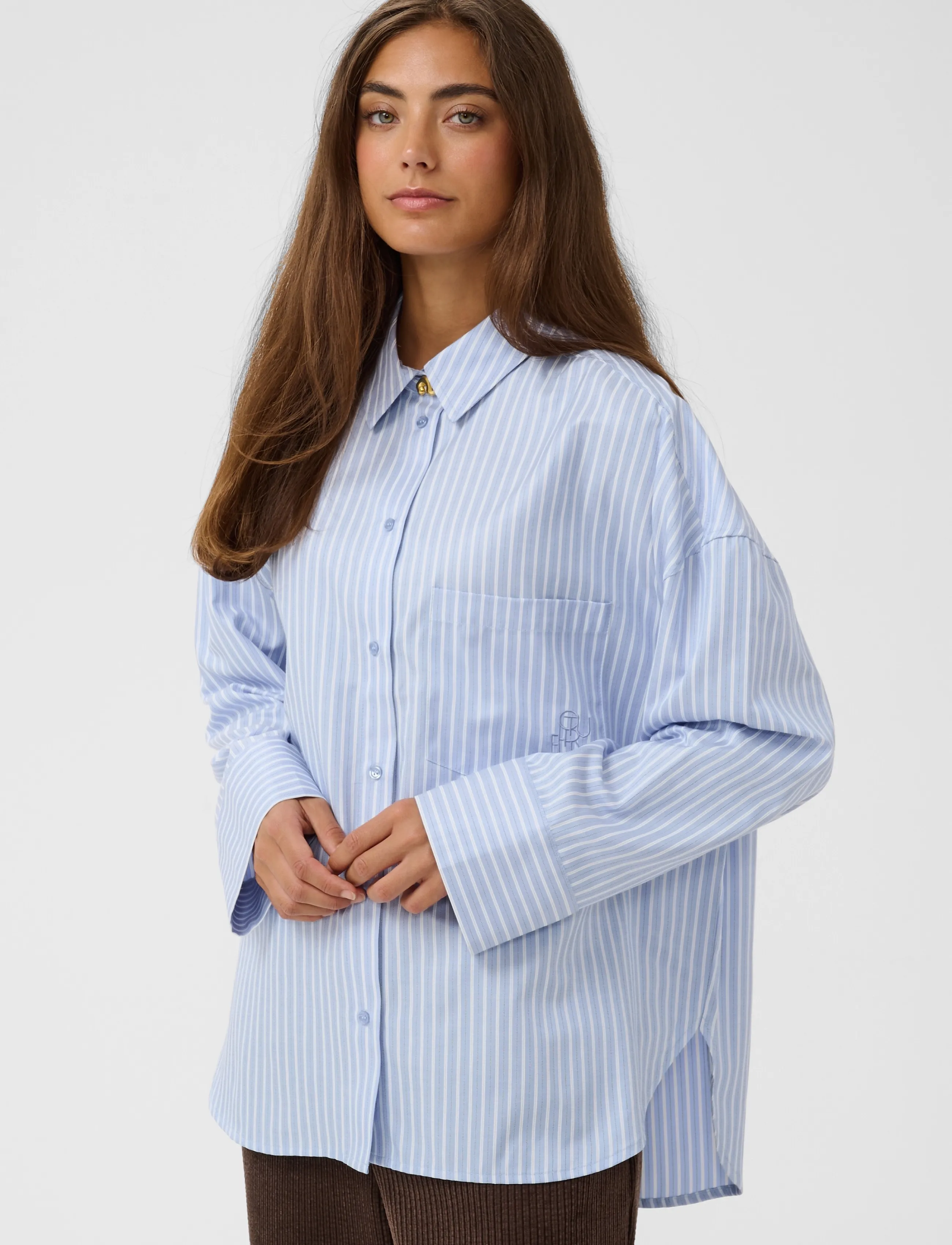Culture - CUmanga Oversize Shirt - langärmlige hemden - blue/white stripe - 2