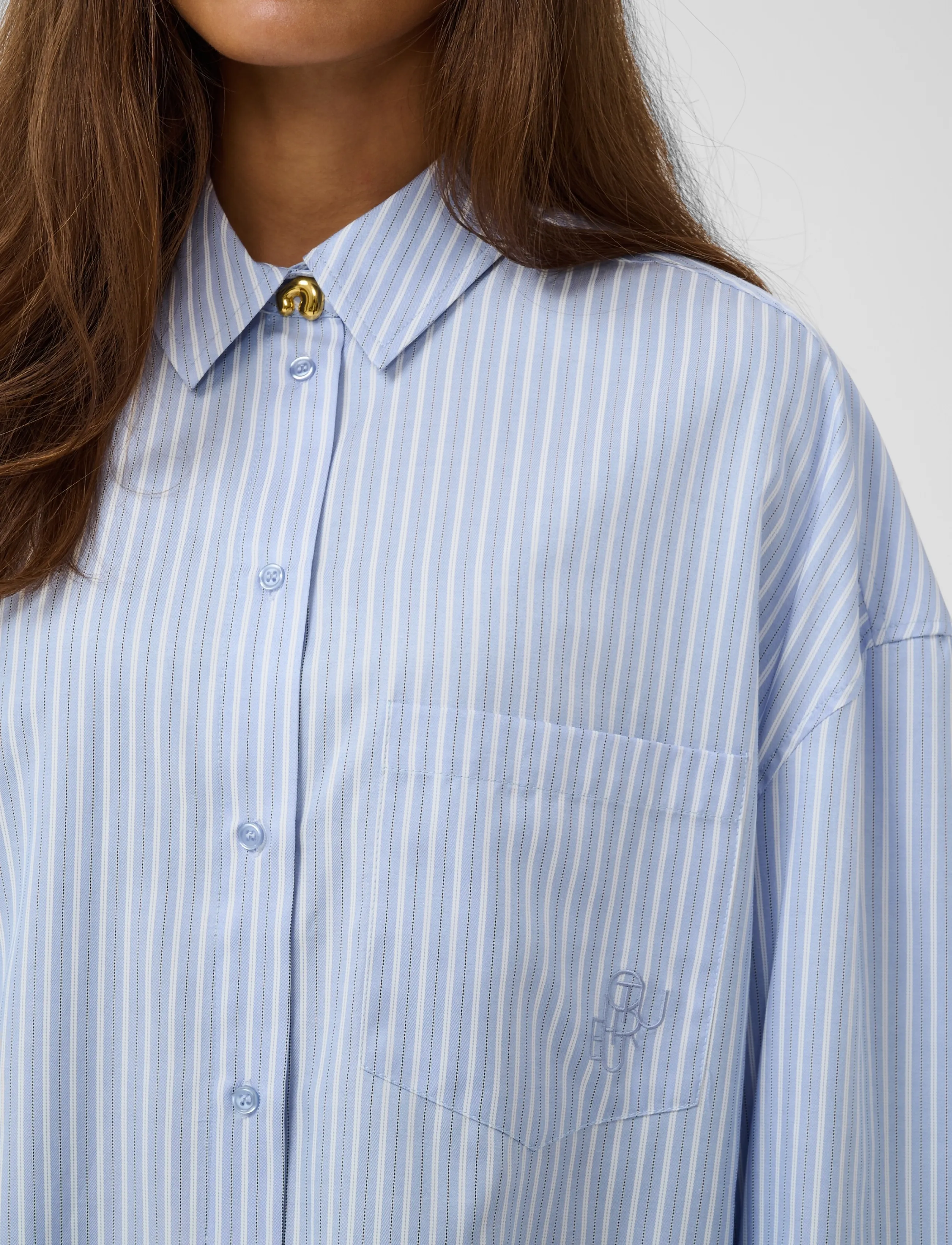 Culture - CUmanga Oversize Shirt - langärmlige hemden - blue/white stripe - 5